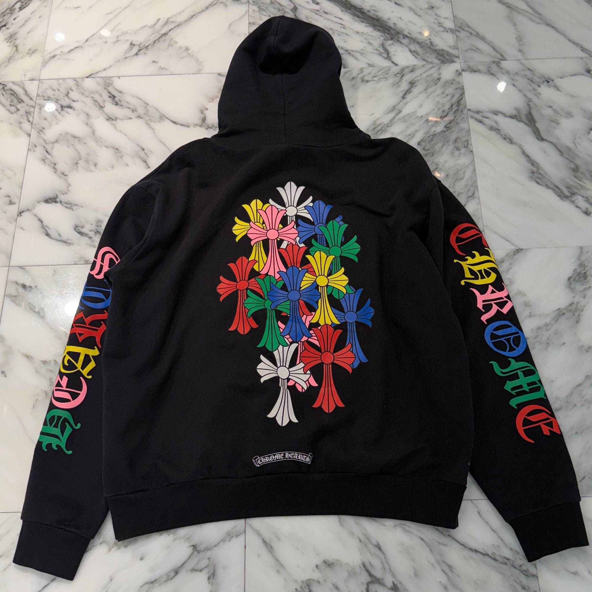CHROME HEARTS 2021SS MLTCOL CEM CRS Pullover Hoodie Size L クロムハーツ マルチカラー セメタリークロス プルオーバー フーディ サイズL