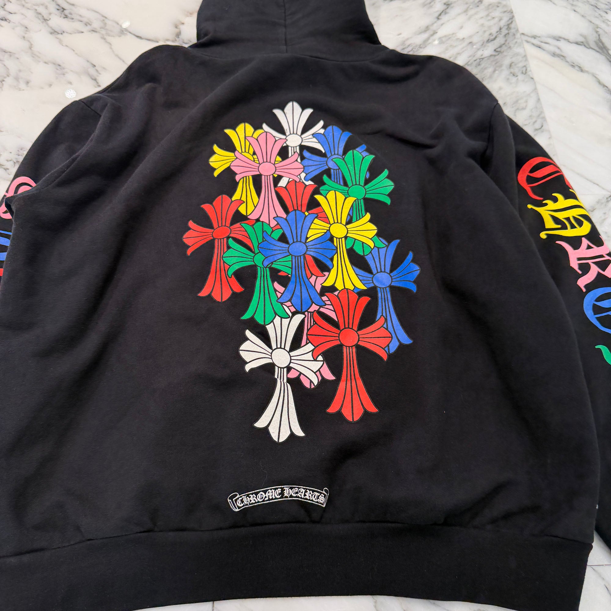 CHROME HEARTS 2021SS MLTCOL CEM CRS Pullover Hoodie Size L クロムハーツ マルチカラー セメタリークロス プルオーバー フーディ サイズL