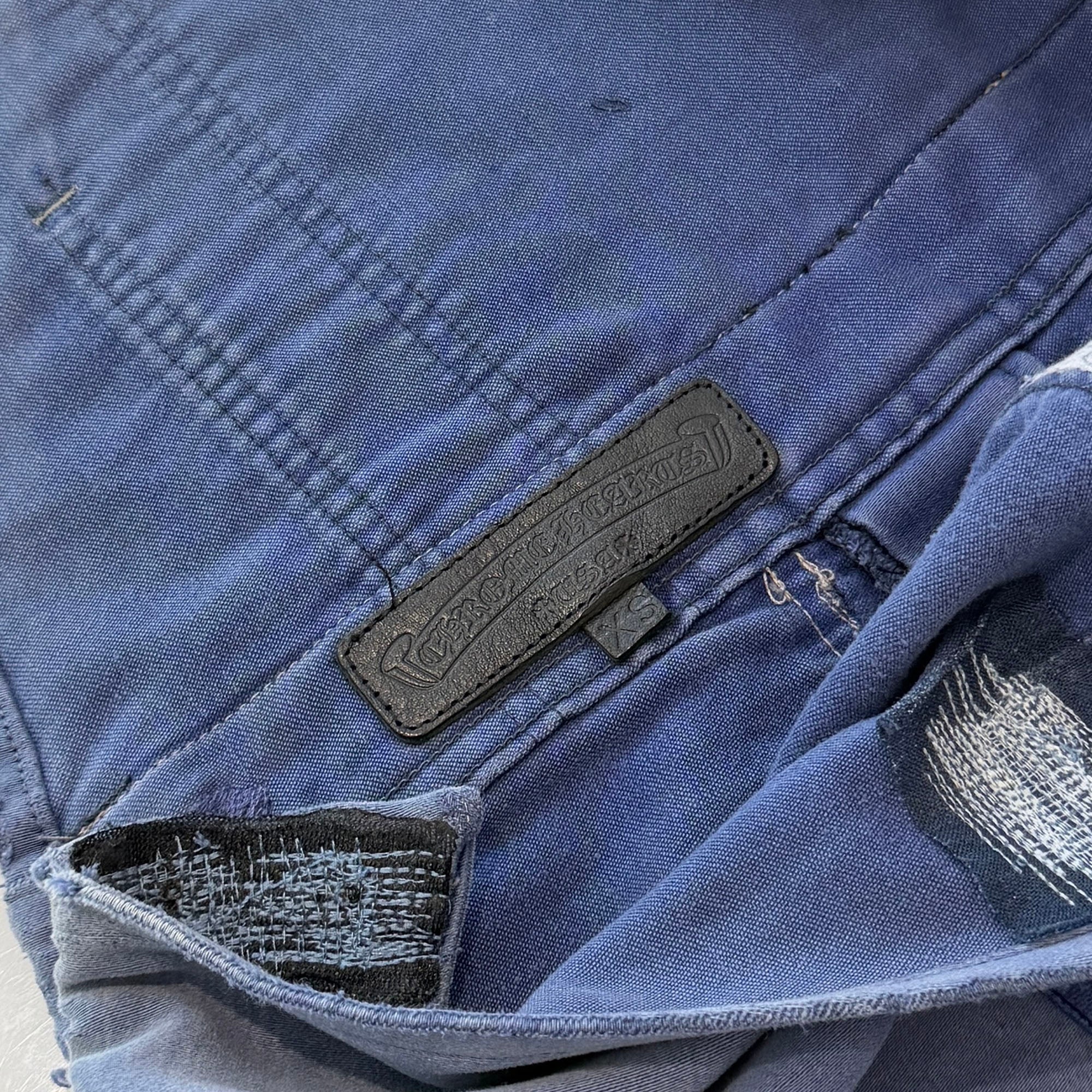 CHROME HEARTS FRENCH WORK Cross Leather Patch OVERALL Size XS クロムハーツ フレンチワーク クロスレザーパッチ オーバーオール サイズXS