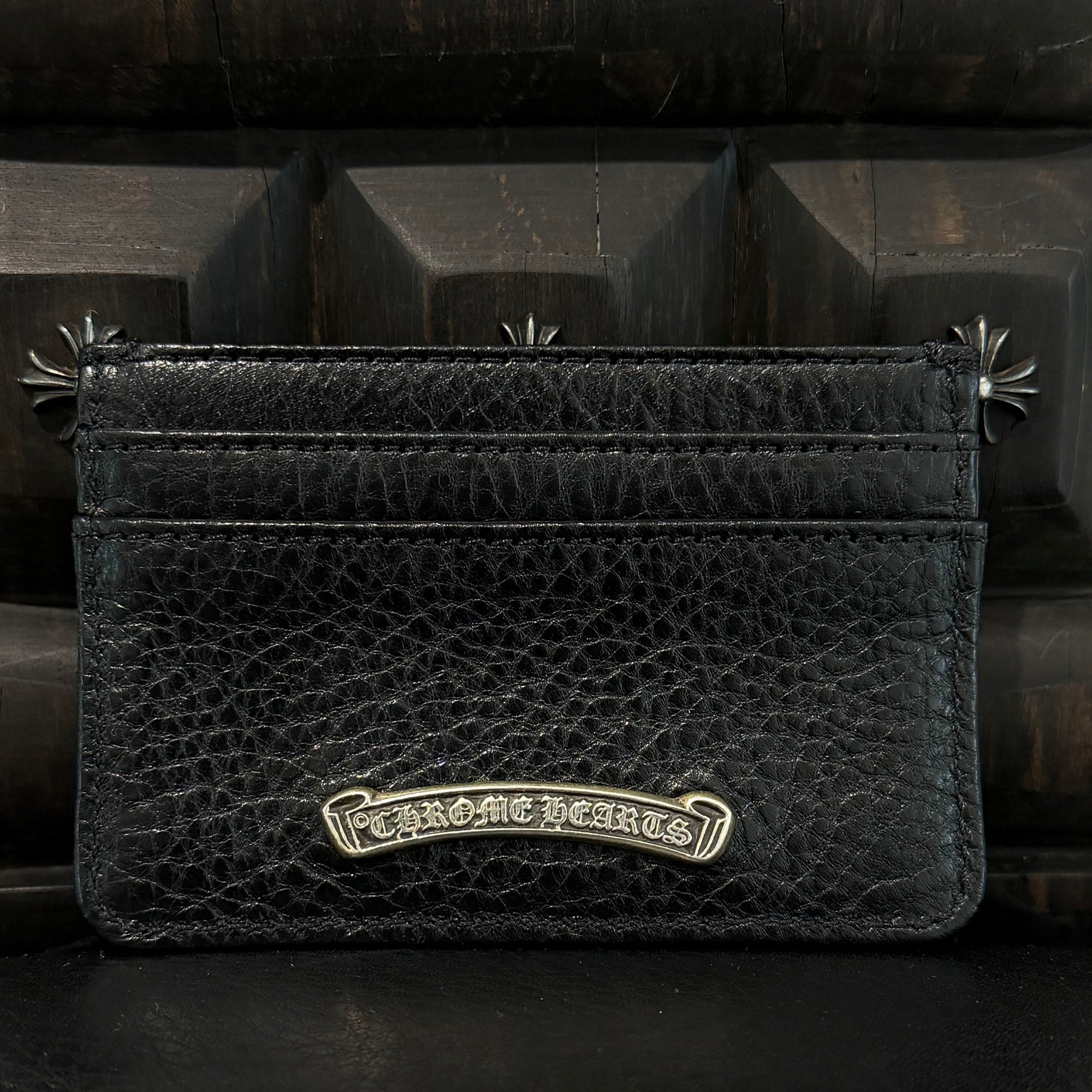 CHROME HEARTS Scroll Double Side Leather Card Case クロムハーツ