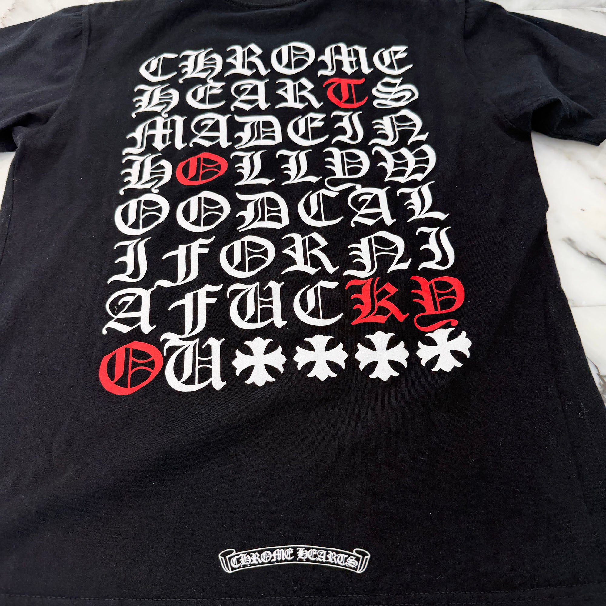 CHROME HEARTS Made In Hollywood Vertical Logo Tee Size M クロムハーツ メイドインハリウッド ヴァーティカルロゴ Tシャツ サイズM