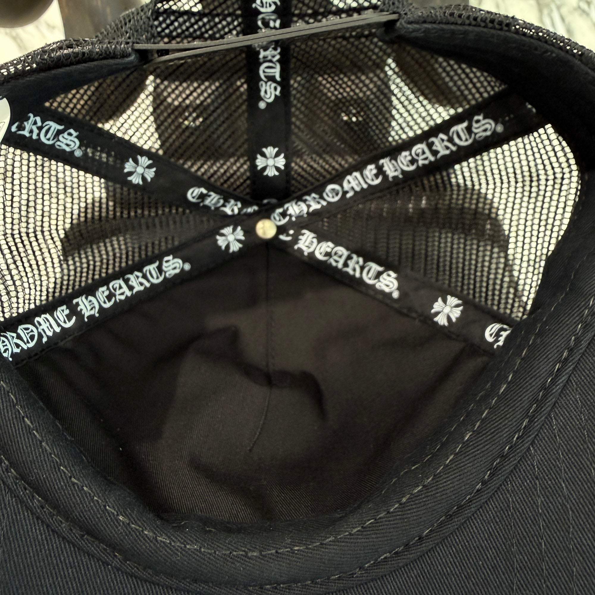 CHROME HEARTS 2025AW Triple Cross Harako Leather Patch Trucker Cap ONE SIZE (51-61) クロムハーツ トリプルクロス ハラコレザー パッチトラッカーキャップ サイズONE SIZE (51-61)