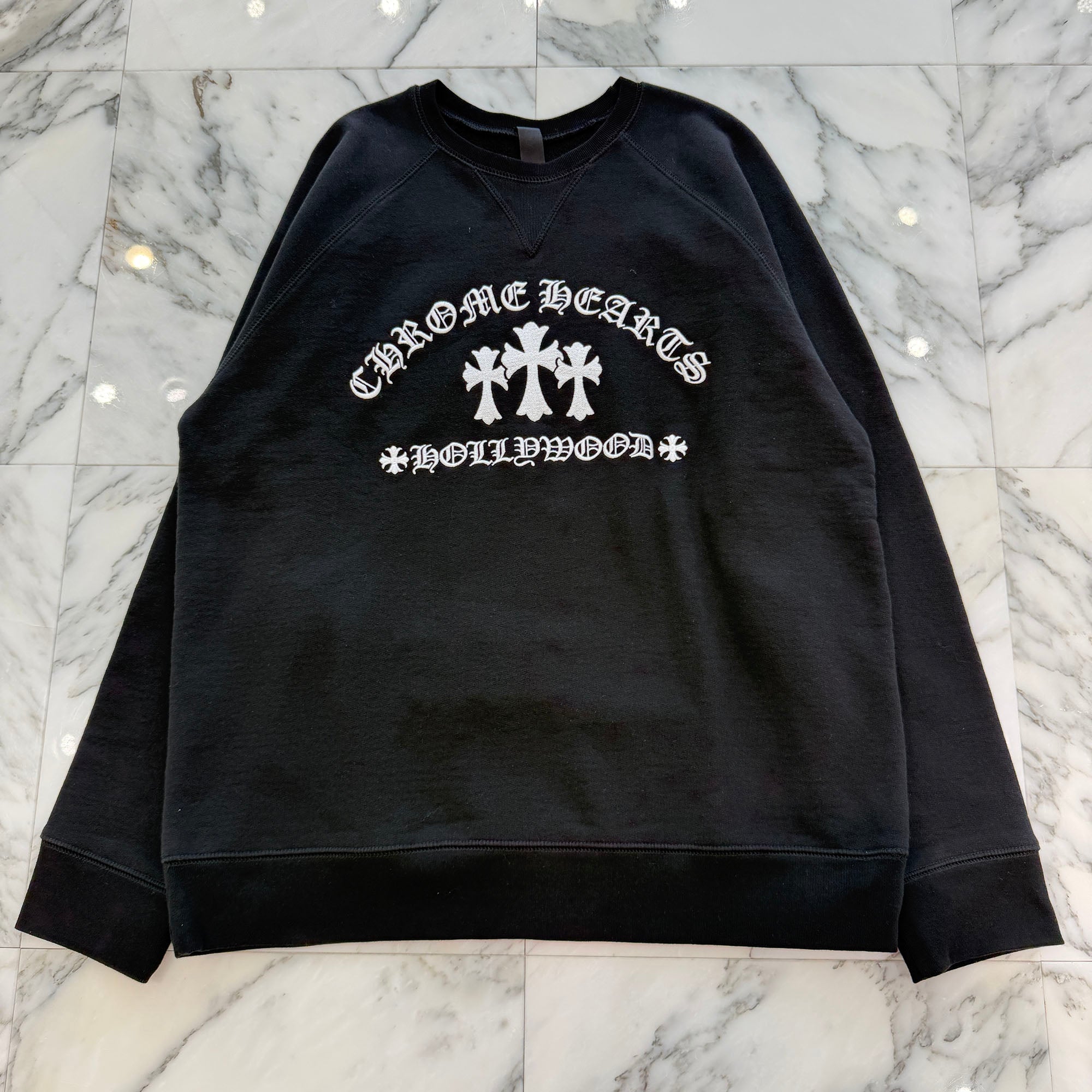CHROME HEARTS King Taco 3 Cemetery Cross Embroidery Sweat Shirt Size XL クロムハーツ キングタコ 3セメタリークロス刺繍 スウェットシャツ サイズXL