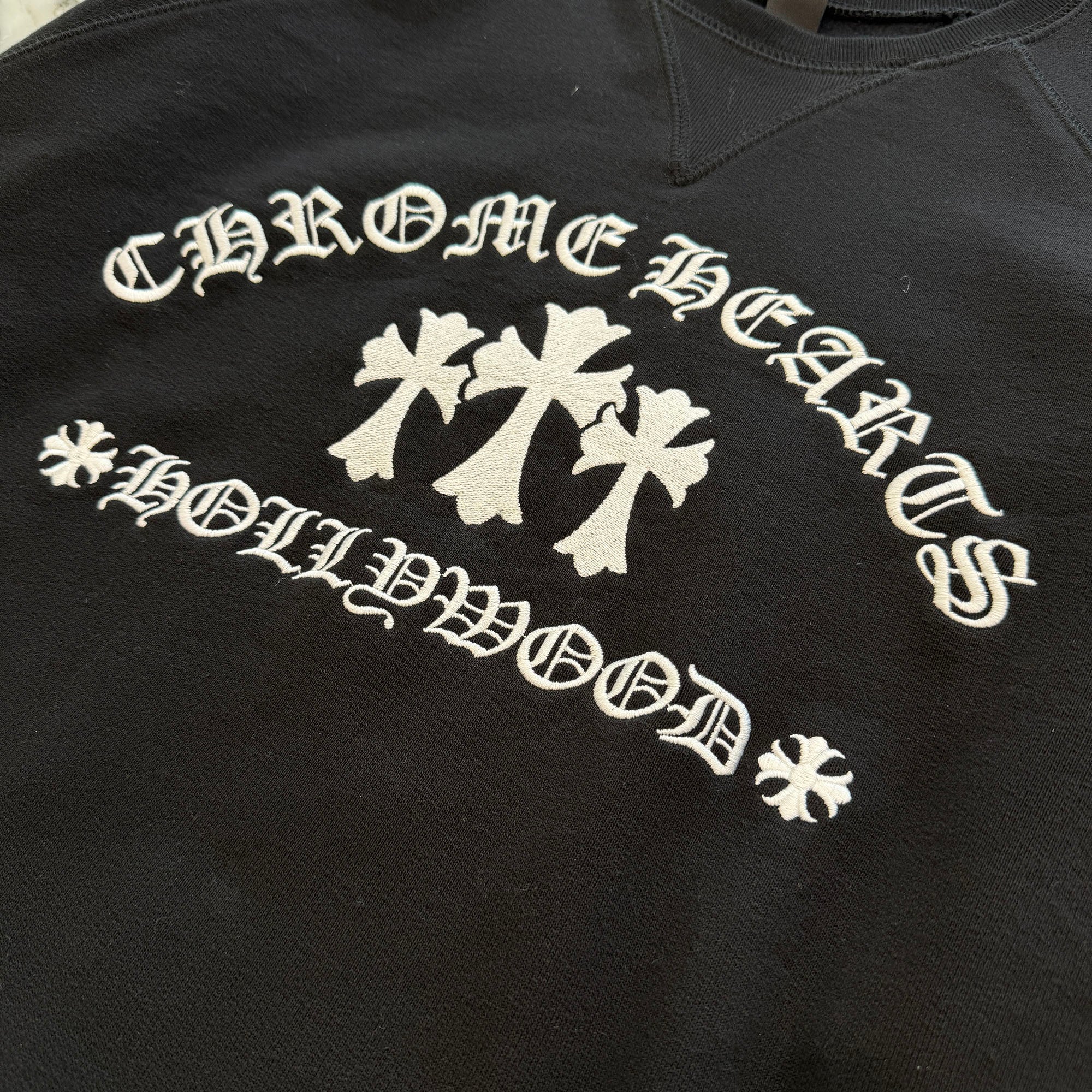 CHROME HEARTS King Taco 3 Cemetery Cross Embroidery Sweat Shirt Size XL クロムハーツ キングタコ 3セメタリークロス刺繍 スウェットシャツ サイズXL