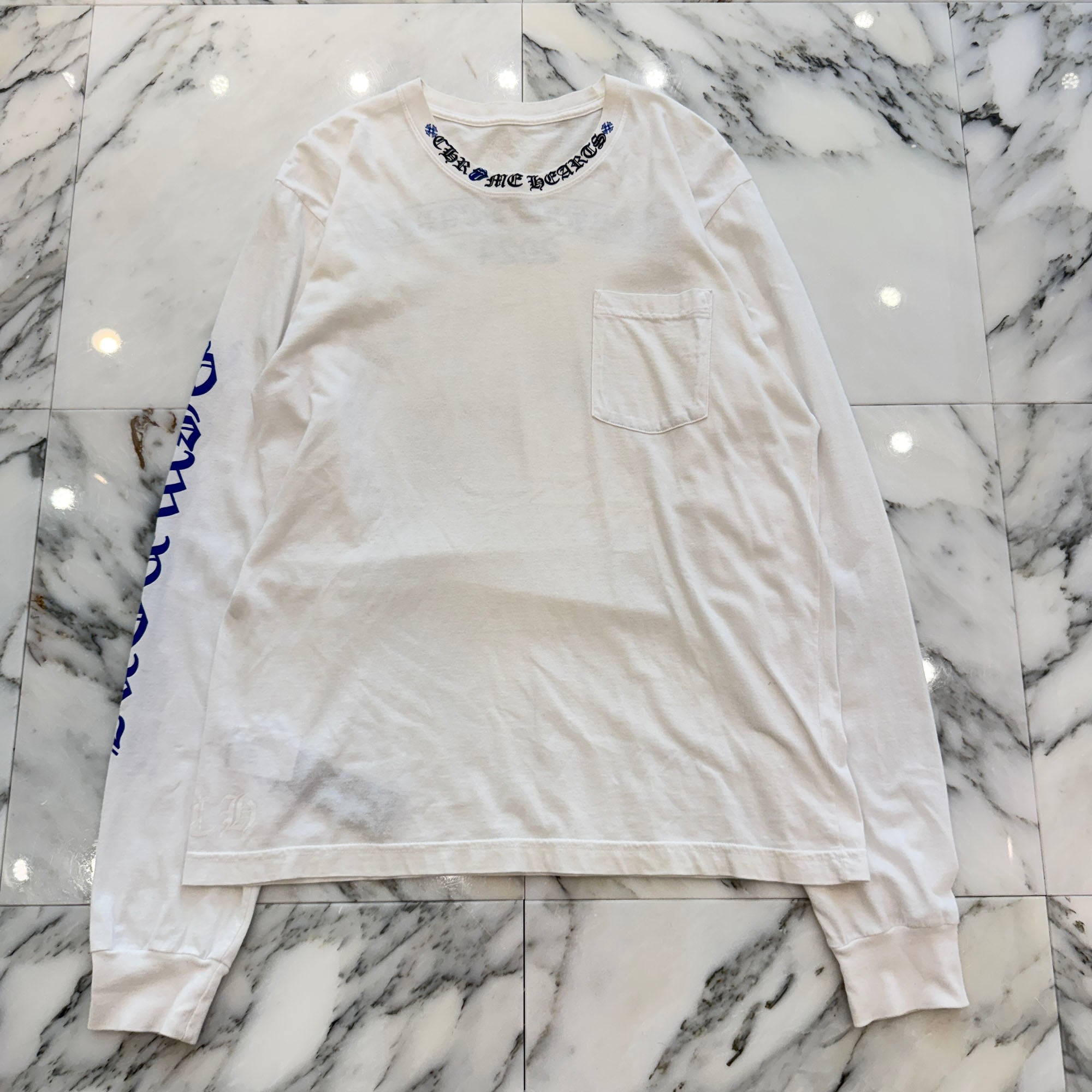 CHROME HEARTS × The Rolling Stones 2024SS Lip And Tan Neck Logo Back Scroll Long Sleeve Tee Size L クロムハーツ×ローリングストーンズ リップアンドタンネックロゴ バックスクロール ロングスリーブTシャツ サイズL