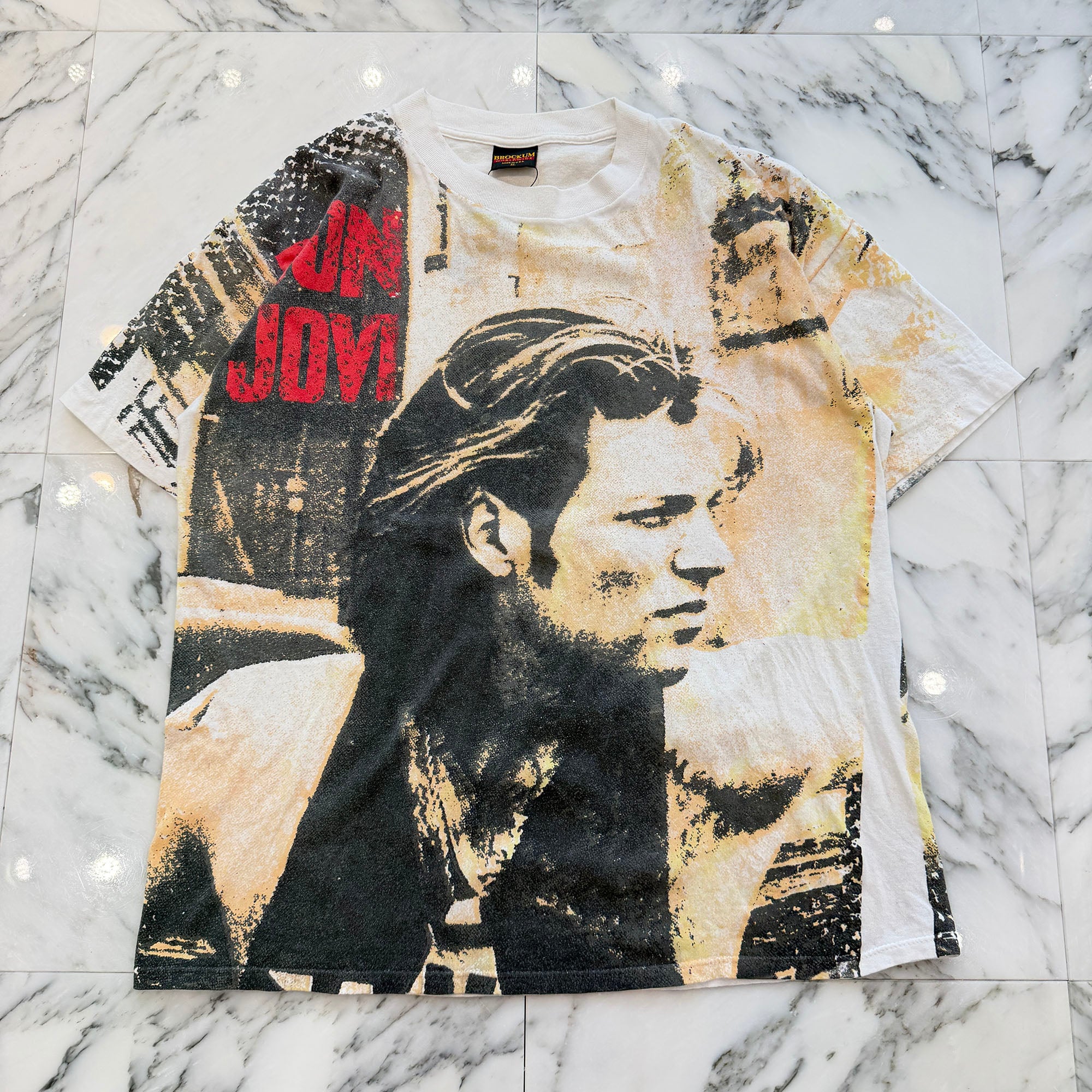 Vintage 90's " Bon Jovi " All Over Print BROCKUM S/S Tee Size XL ヴィンテージ 90's "ボン・ジョヴィ" オールオーバー プリントブロッカム社製 Tシャツ サイズXL