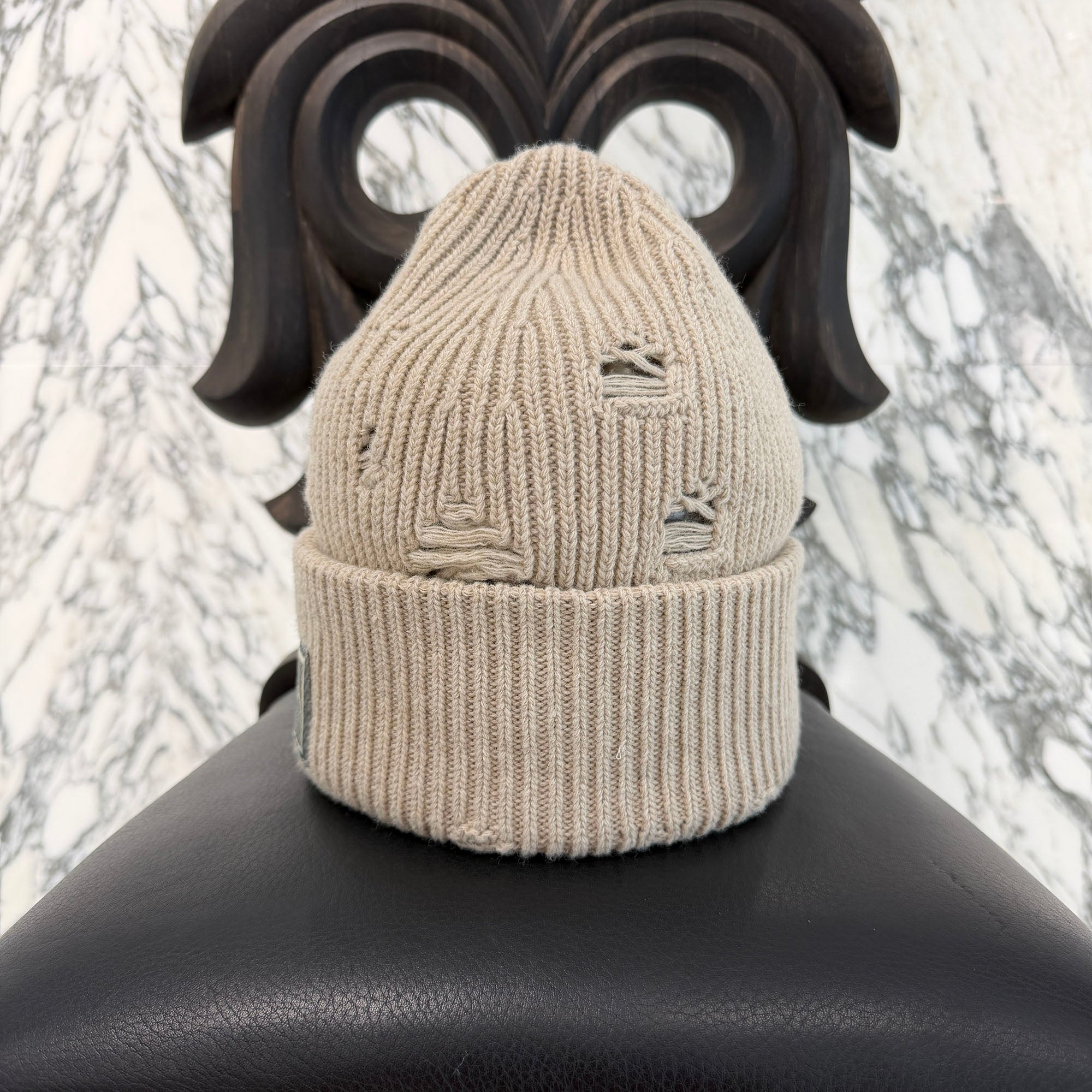 MM6 Maison Margiela 2025AW Logo Patch Distressed Finish Beanie SH0TB0001 M13138 Size L エムエム6 メゾンマルジェラ ロゴパッチダメージ加工ビーニー サイズL
