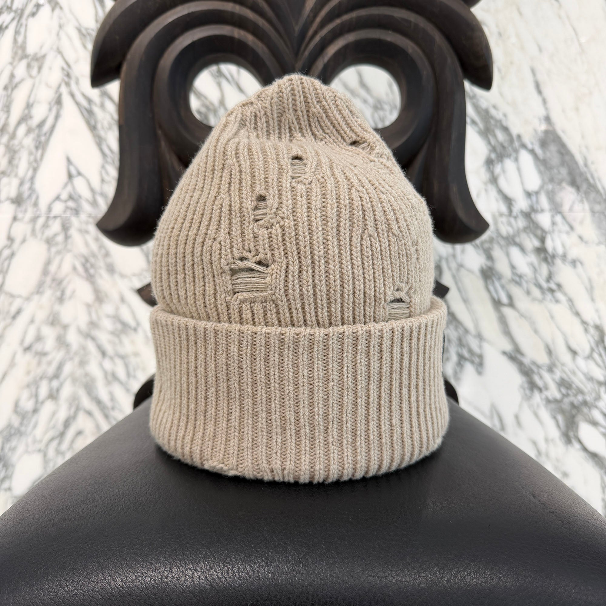 MM6 Maison Margiela 2025AW Logo Patch Distressed Finish Beanie SH0TB0001 M13138 Size L エムエム6 メゾンマルジェラ ロゴパッチダメージ加工ビーニー サイズL