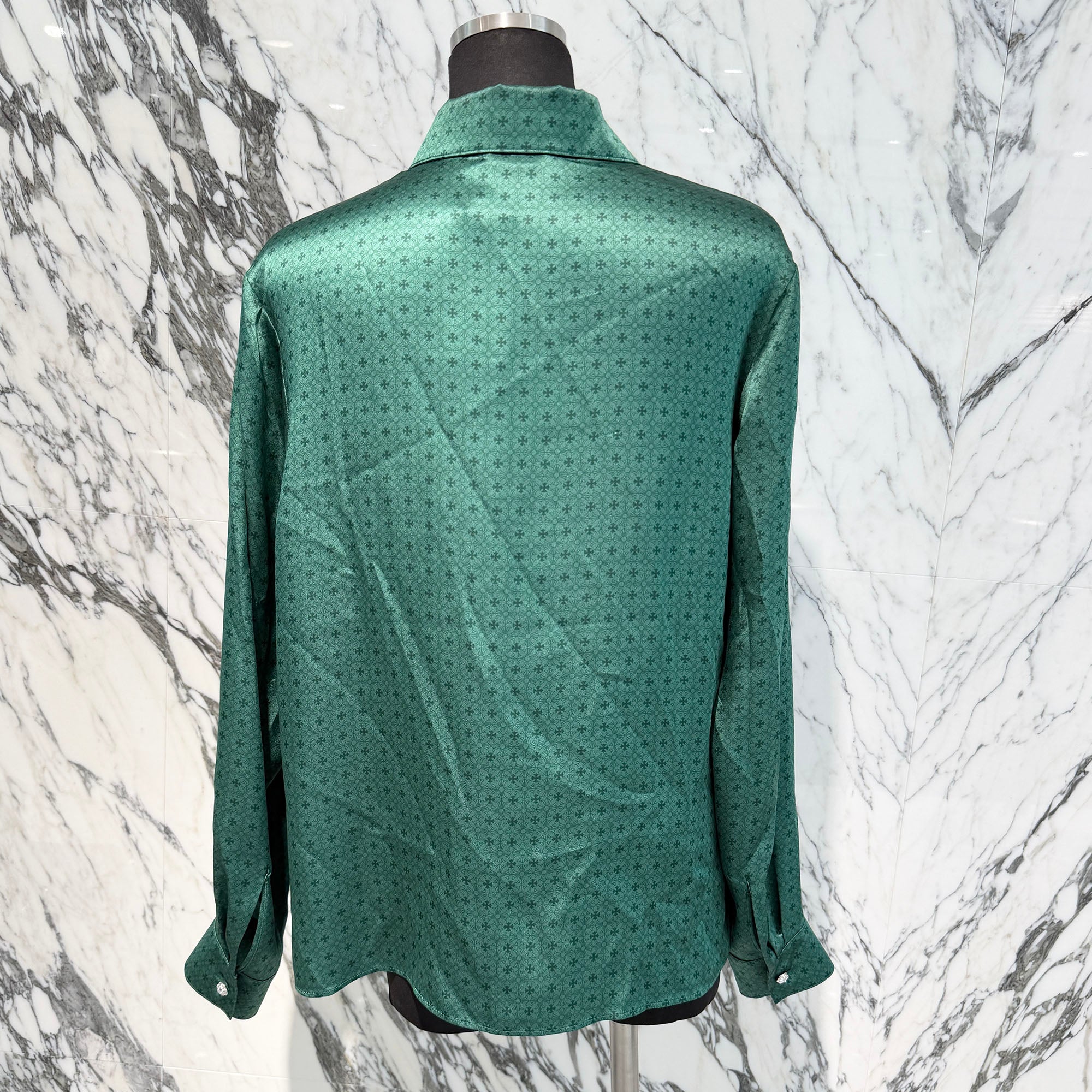 CHROME HEARTS YNOT Mahal Kita CH Plus Pattern Silk Set Up Size L＆XL クロムハーツ ワイノット マハルキタ CHプラス柄 シルク セットアップ サイズL＆XL