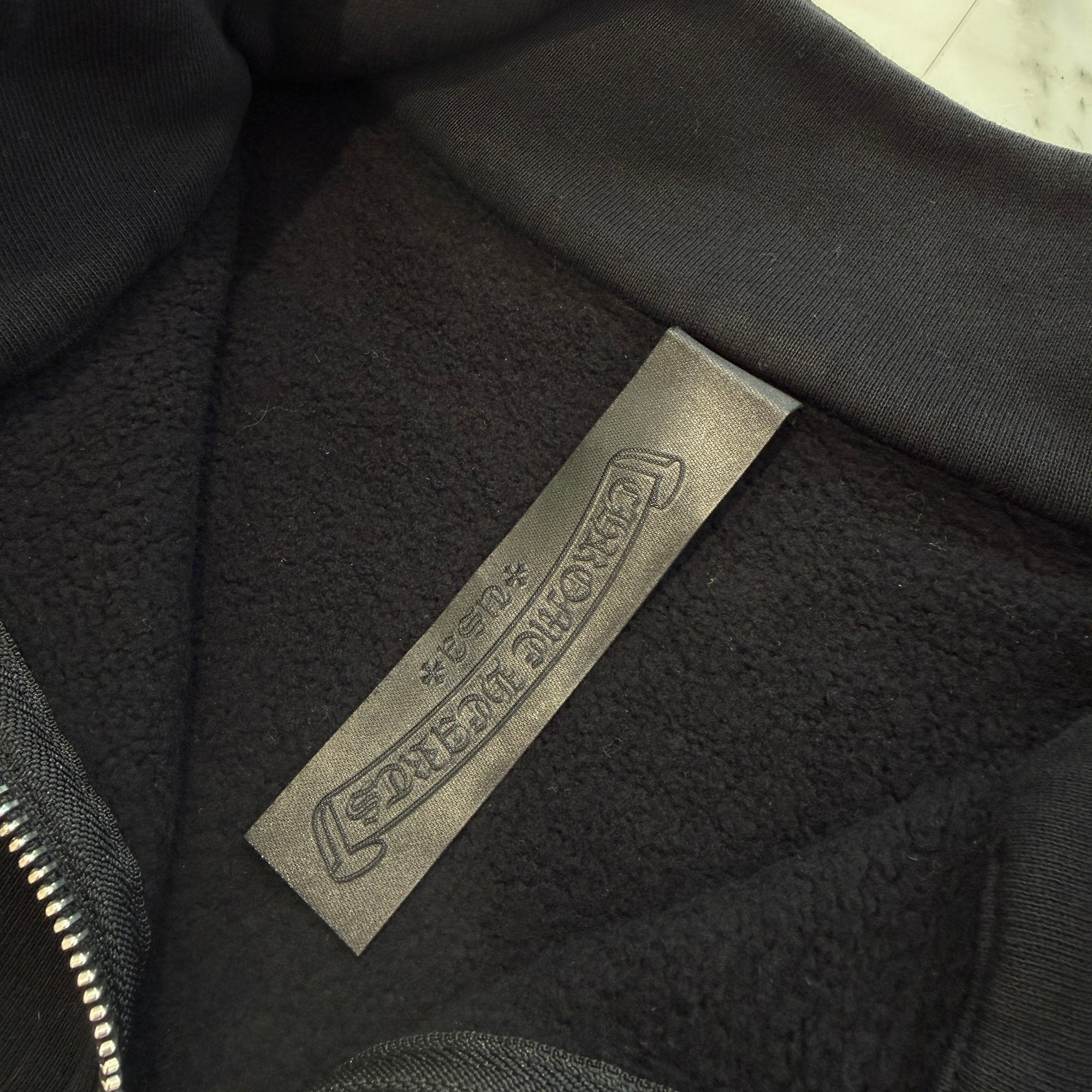 CHROME HEARTS Y NOT Multi Leather Cross Patch Half Zip Sweatshirt Size M クロムハーツ ワイノット マルチレザークロスパッチ ハーフジップ スウェットシャツ サイズM