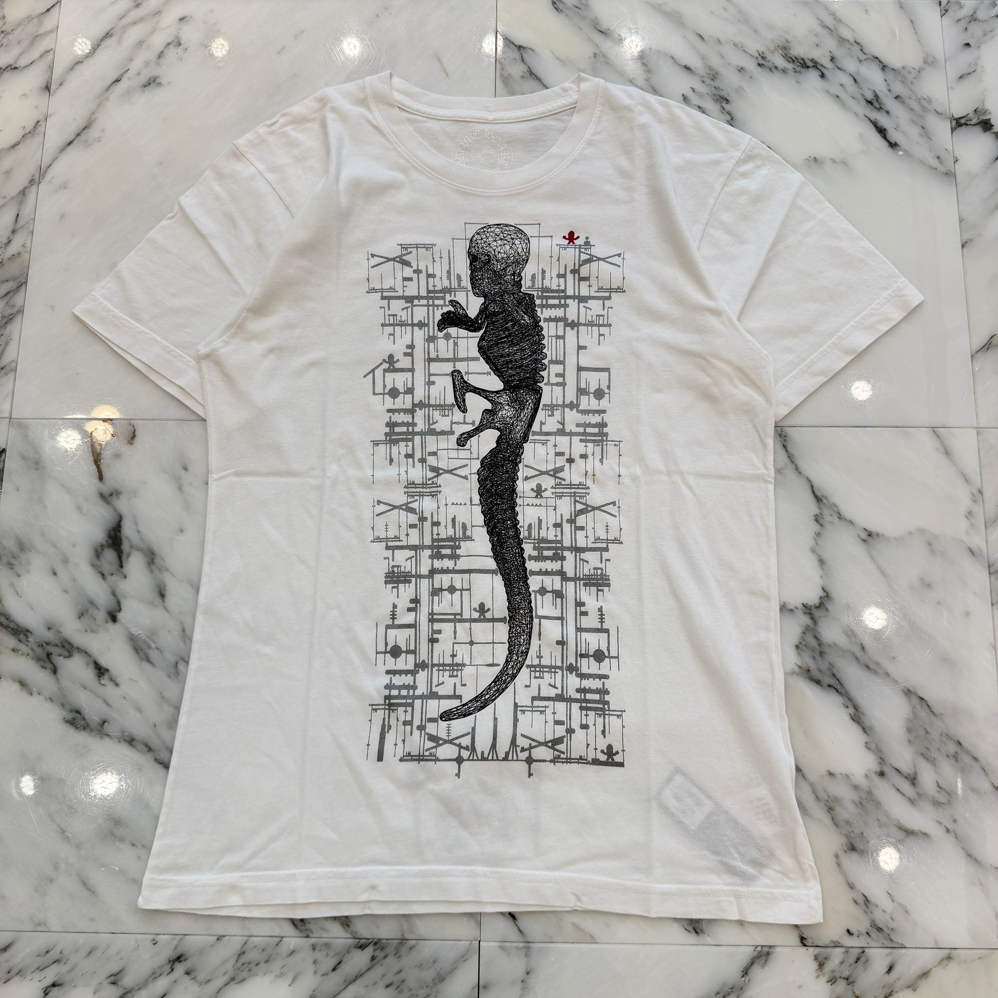CHROME HEARTS FOTI JARVIS Schematic Print Tee Size M クロムハーツ ジャービス スキマティック プリント Tシャツ サイズM