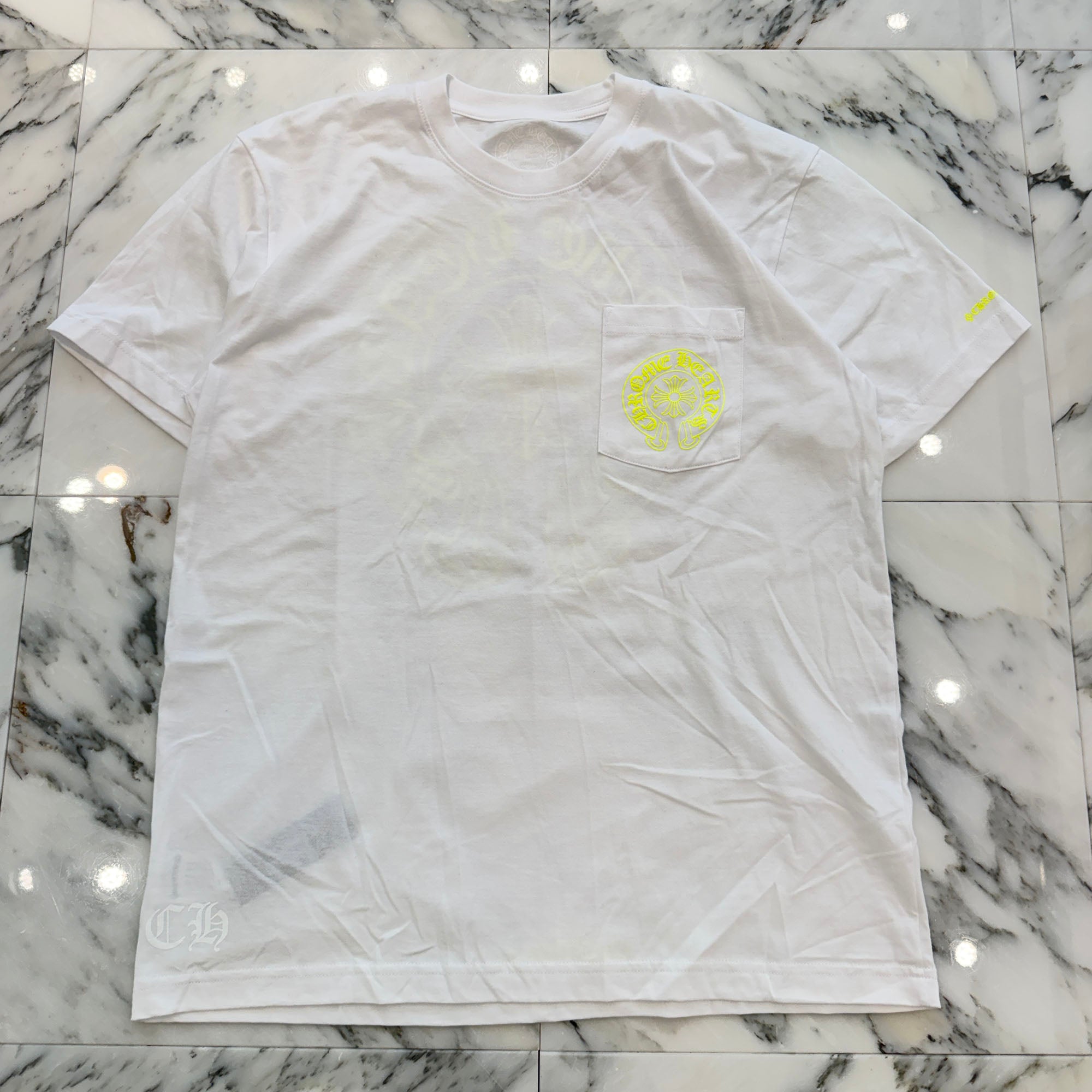 CHROME HEARTS Neon Yellow Horseshoe Tee Size S クロムハーツ ネオンイエロー ホースシュー Tシャツ サイズS