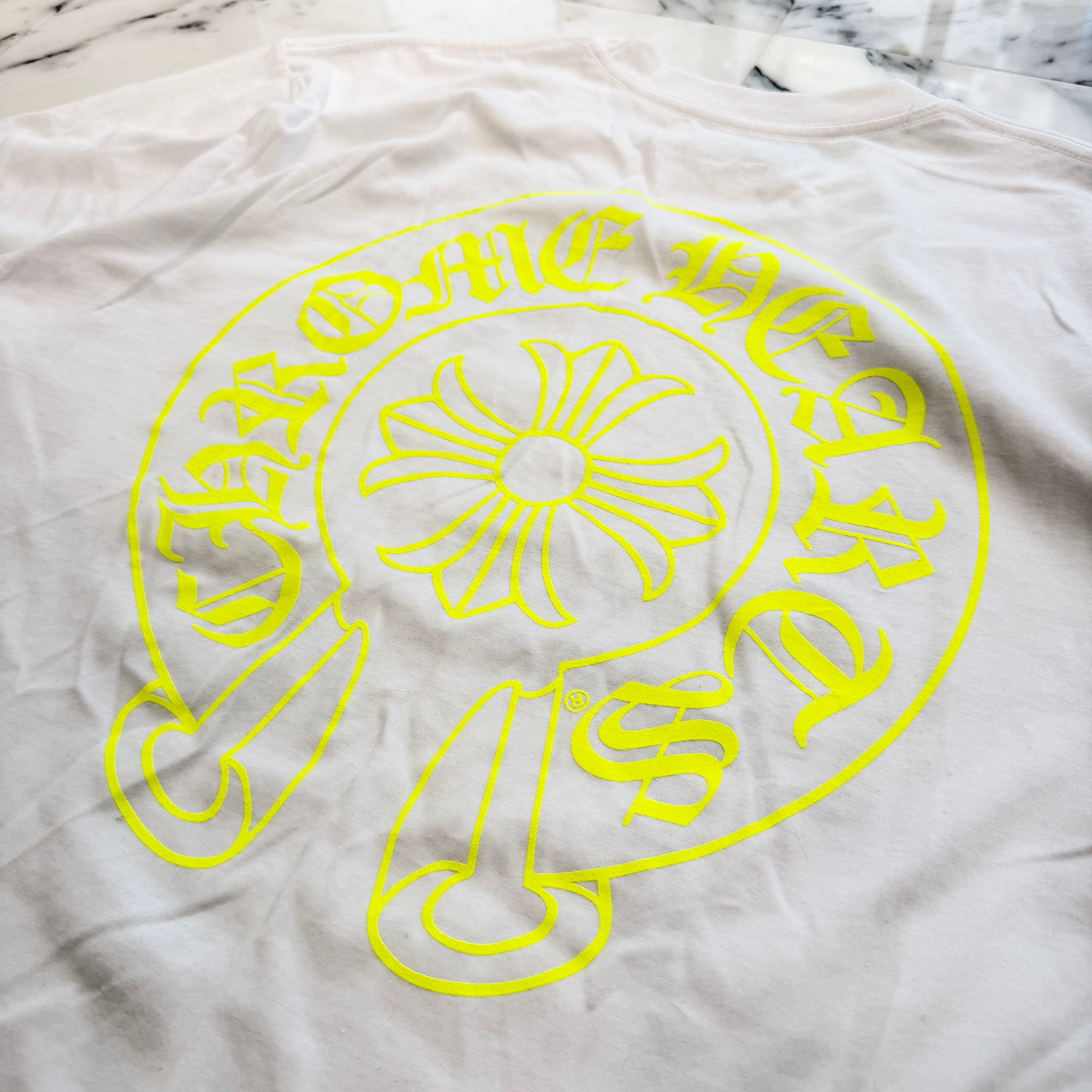 CHROME HEARTS Neon Yellow Horseshoe Tee Size S クロムハーツ ネオンイエロー ホースシュー Tシャツ サイズS