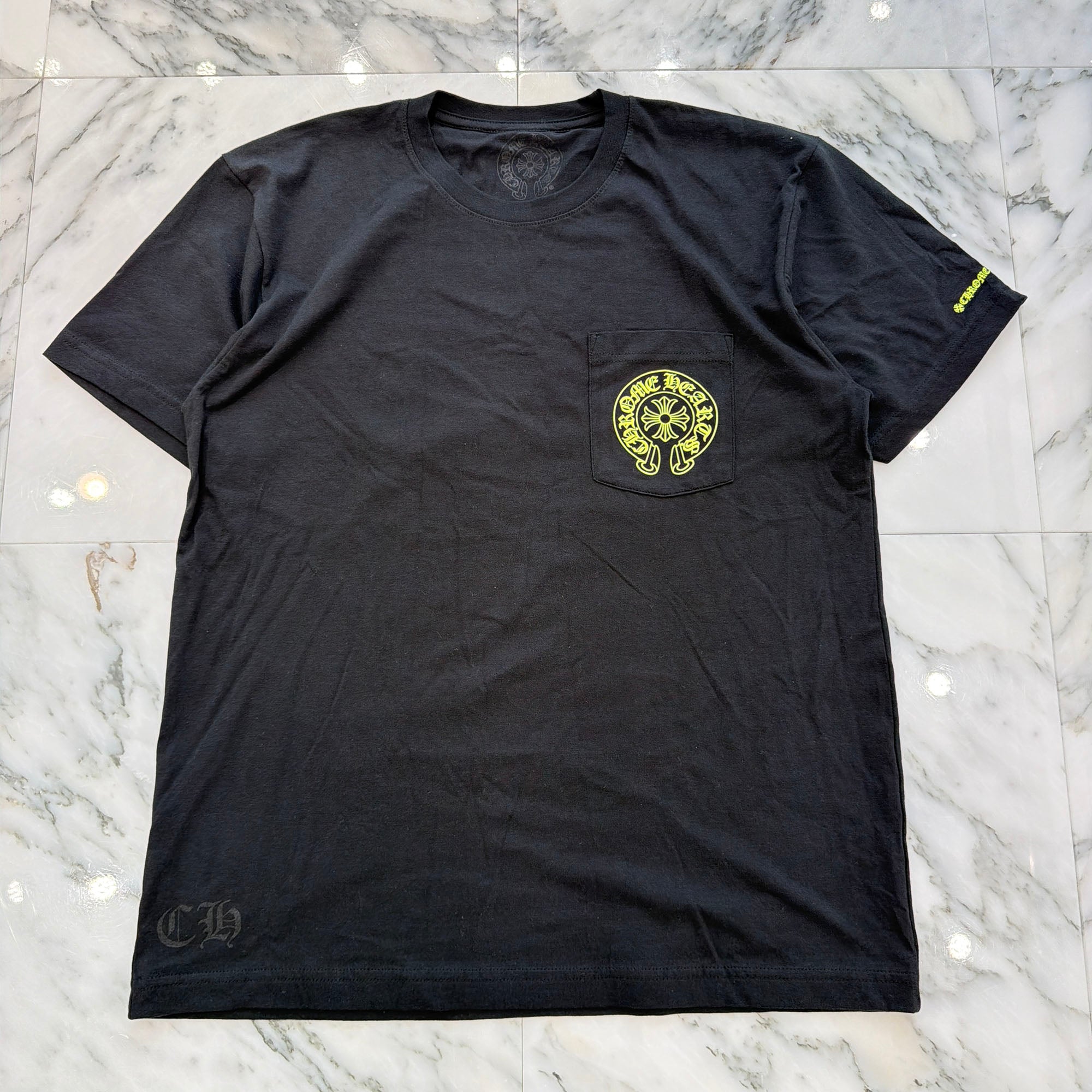 CHROME HEARTS Neon Yellow Horseshoe Tee Size M クロムハーツ ネオンイエロー ホースシュー Tシャツ サイズM