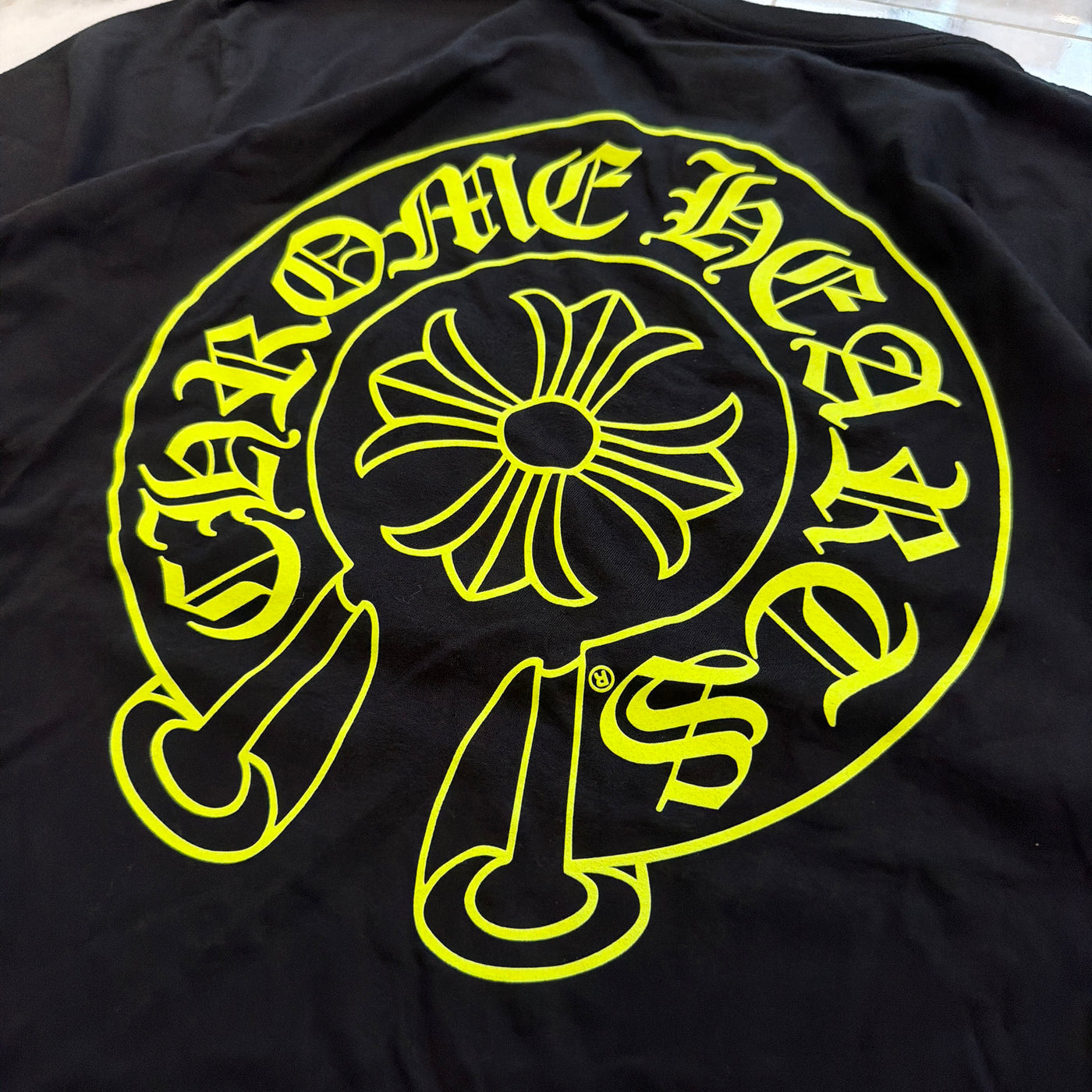 CHROME HEARTS Neon Yellow Horseshoe Tee Size M クロムハーツ ネオンイエロー ホースシュー Tシャツ サイズM