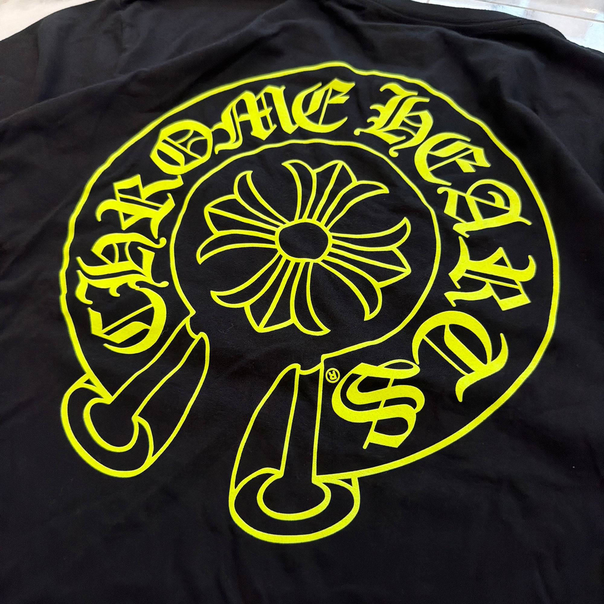CHROME HEARTS Neon Yellow Horseshoe Tee Size M クロムハーツ ネオンイエロー ホースシュー Tシャツ サイズM