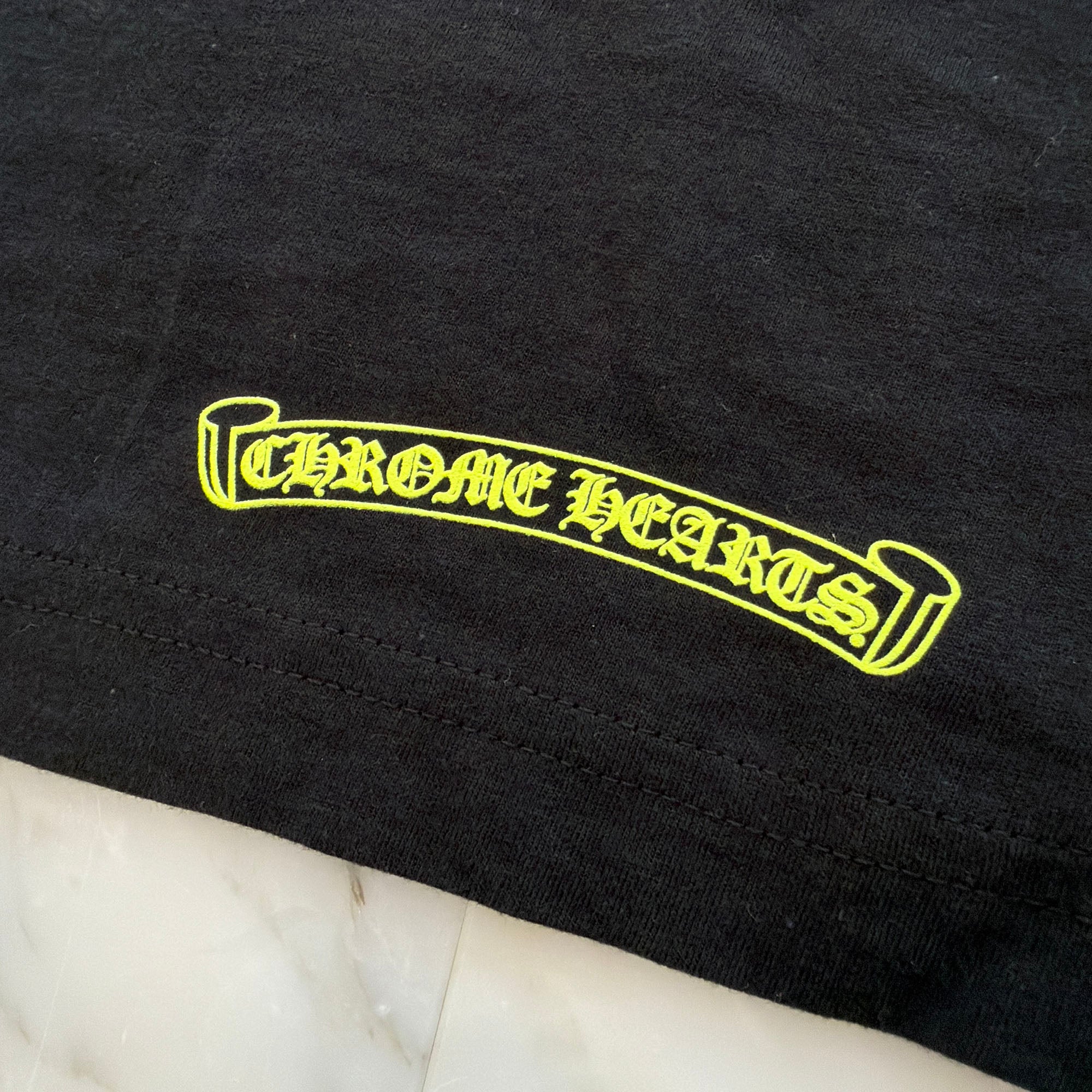 CHROME HEARTS Neon Yellow Horseshoe Tee Size M クロムハーツ ネオンイエロー ホースシュー Tシャツ サイズM