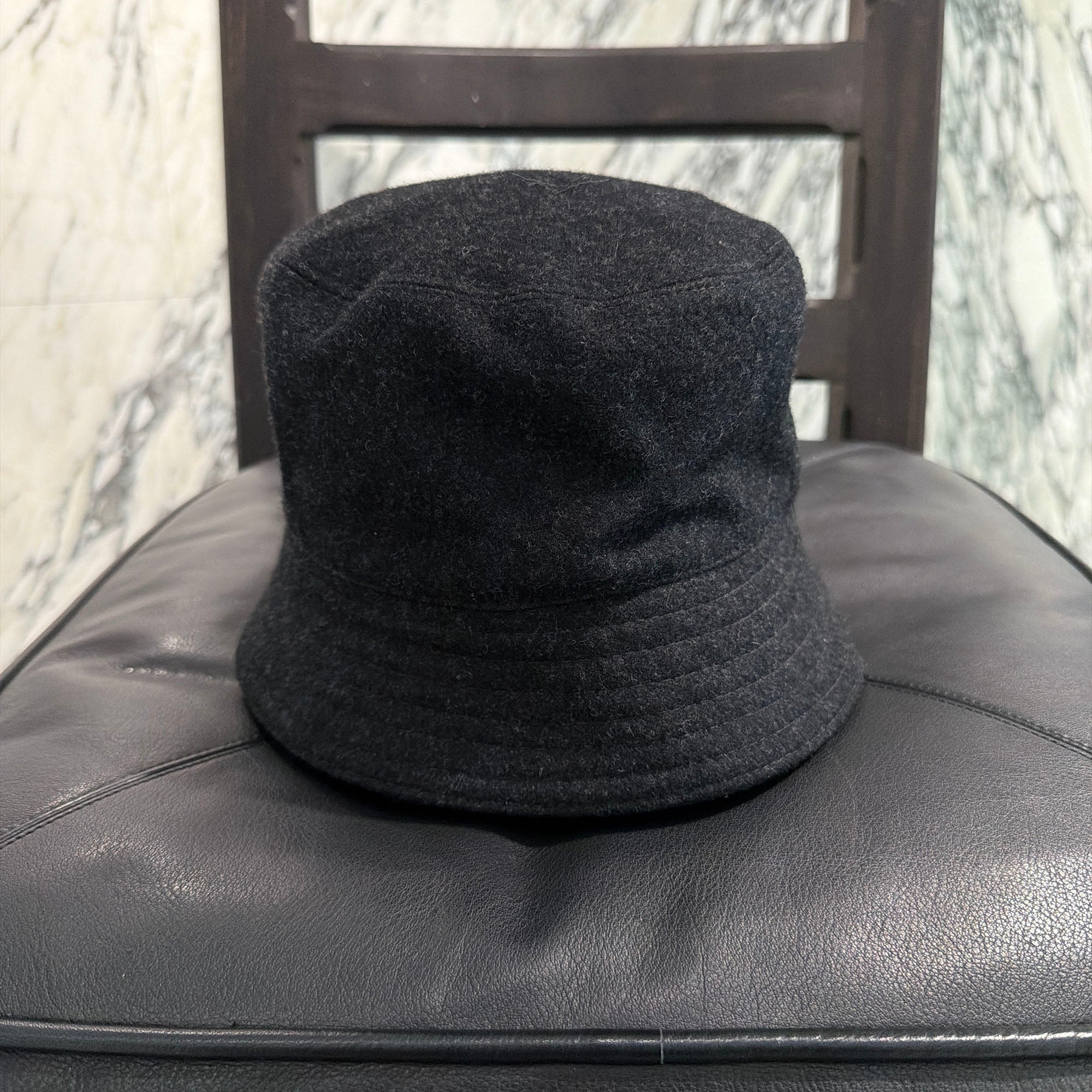 PRADA 2022AW Triangle Logo Plate Wool Bucket Hat 2HC137 1UMT Size L プラダ トライアングルロゴプレート ウール バケットハット サイズL