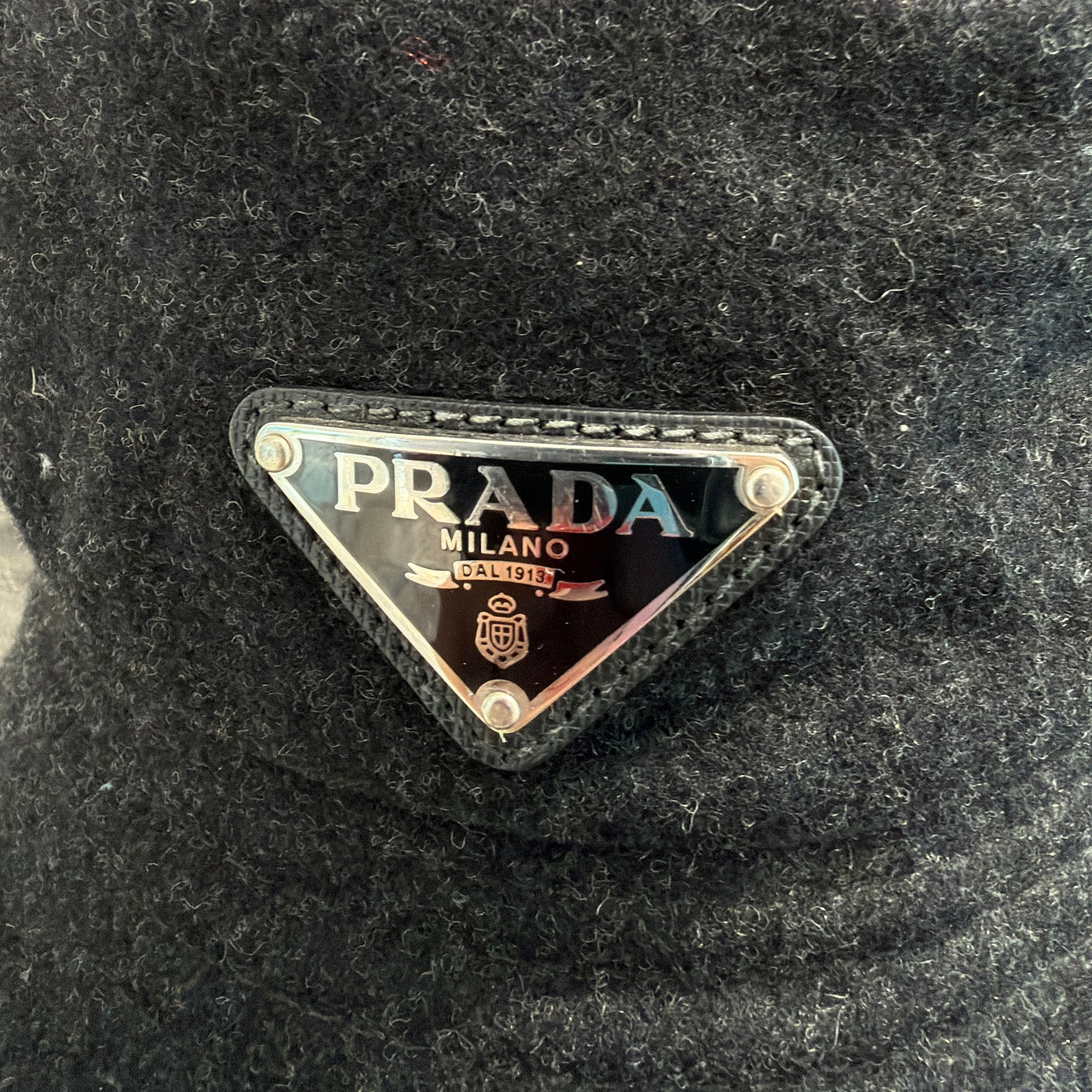 PRADA 2022AW Triangle Logo Plate Wool Bucket Hat 2HC137 1UMT Size L プラダ トライアングルロゴプレート ウール バケットハット サイズL