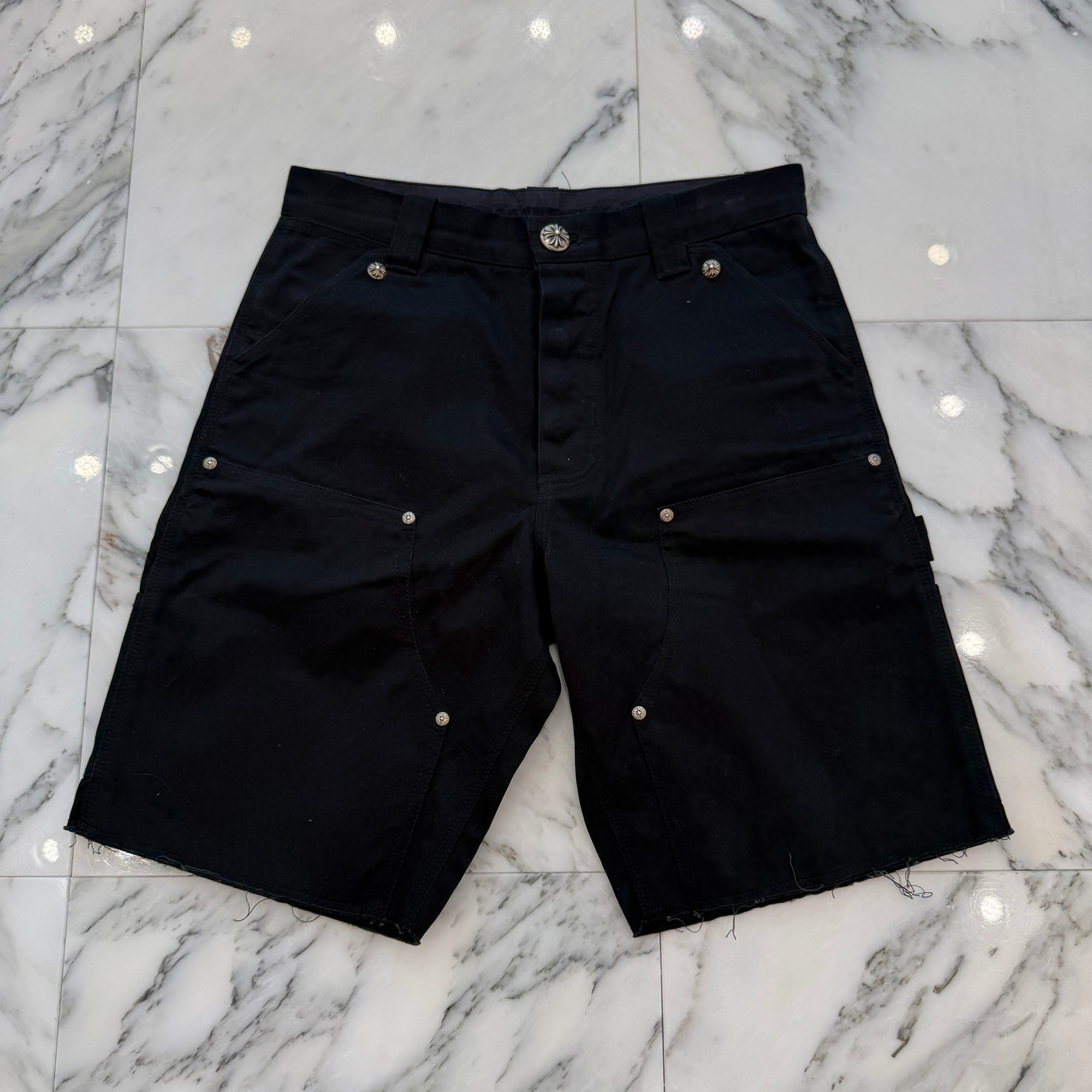 CHROME HEARTS Carpenter Cross Ball Button Denim Shorts Size 30 クロムハーツ カーペンター クロスボールボタン デニムショーツ サイズ30