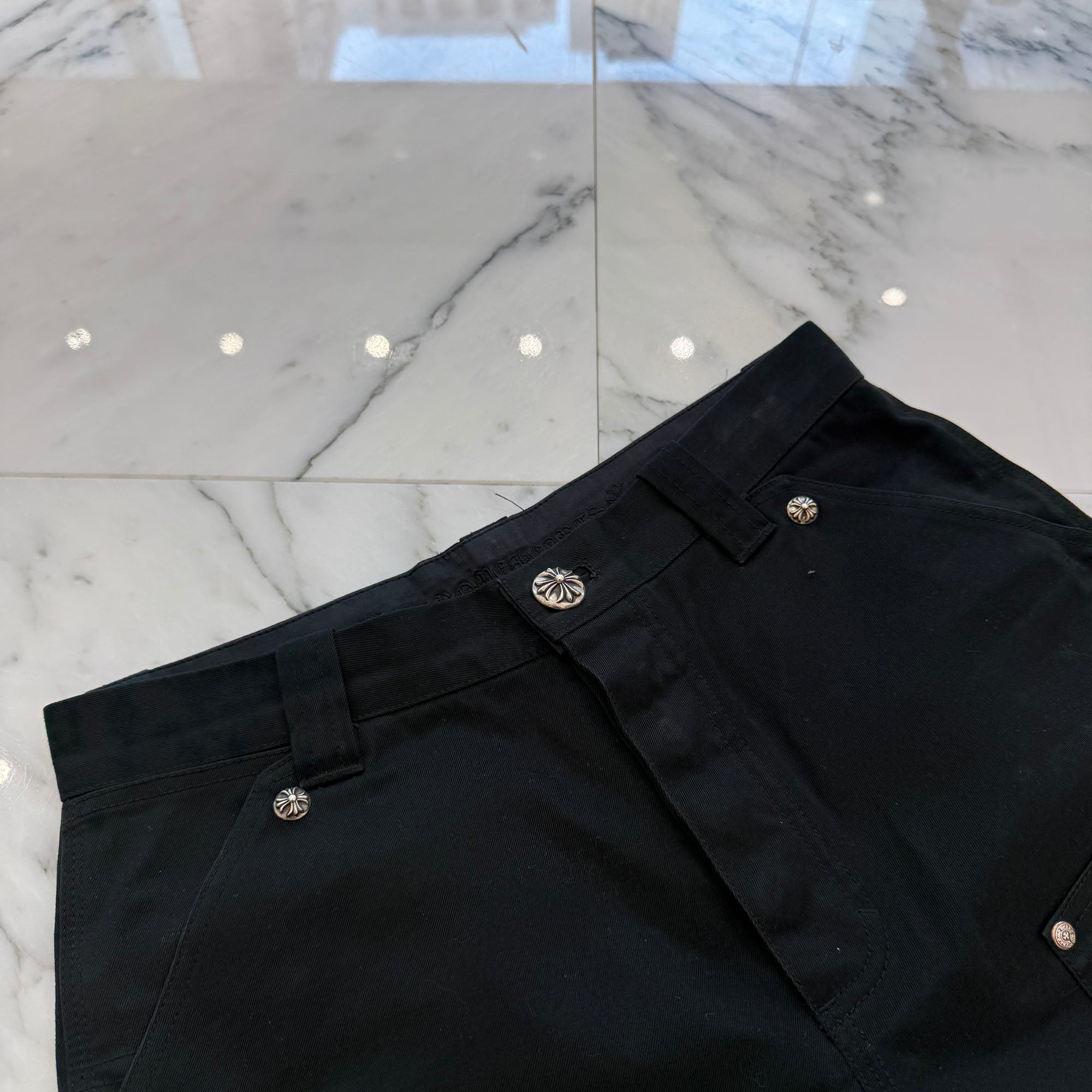 CHROME HEARTS Carpenter Cross Ball Button Denim Shorts Size 30 クロムハーツ カーペンター クロスボールボタン デニムショーツ サイズ30