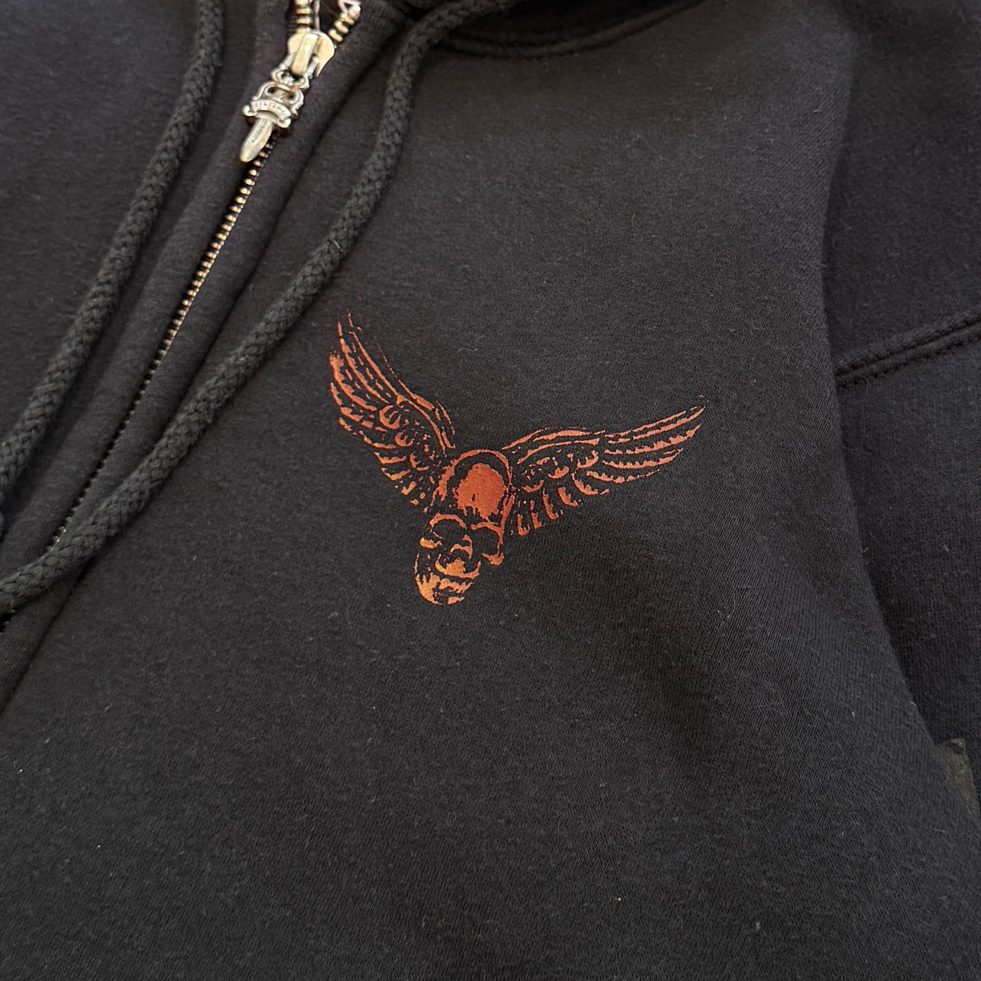 CHROME HEARTS FOTI Mahalia Sleeve JARVIS Print Thermal Zip Up Hoodie Size S クロムハーツ フォティ マハリア 袖JARVISプリント サーマル ジップアップ フーディ サイズS
