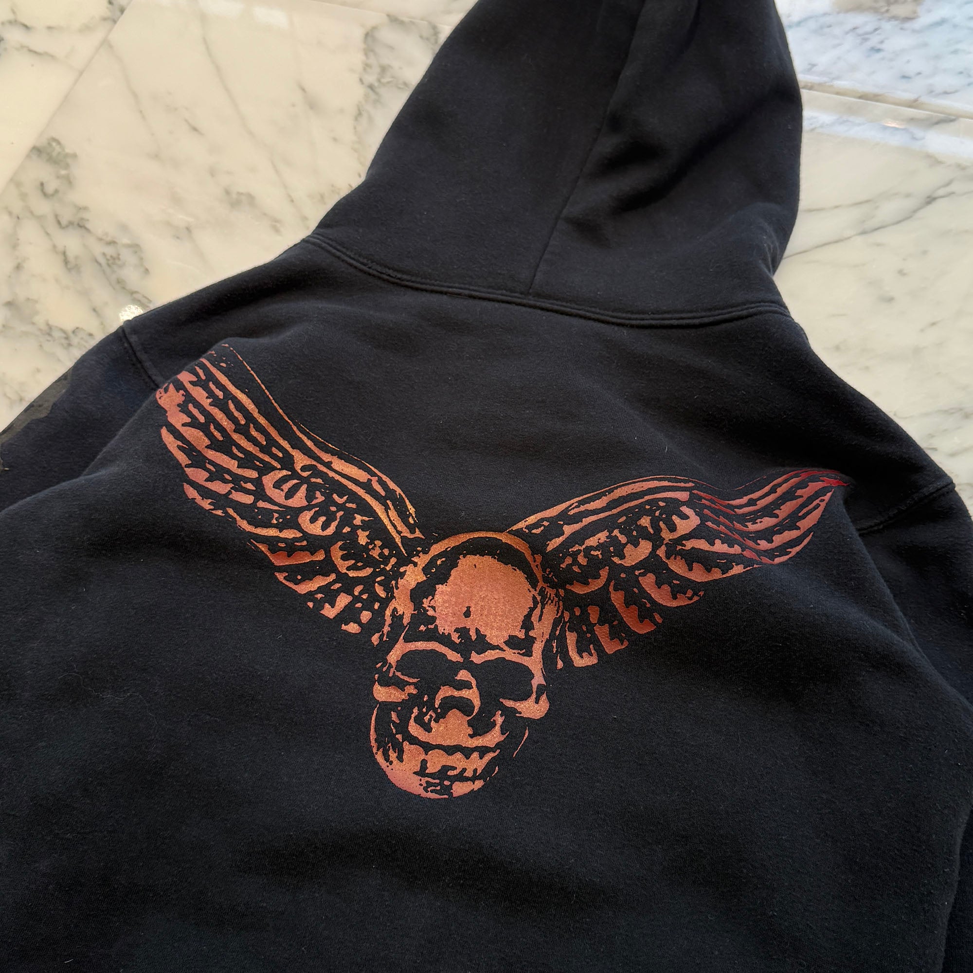 CHROME HEARTS FOTI Mahalia Sleeve JARVIS Print Thermal Zip Up Hoodie Size S クロムハーツ フォティ マハリア 袖JARVISプリント サーマル ジップアップ フーディ サイズS