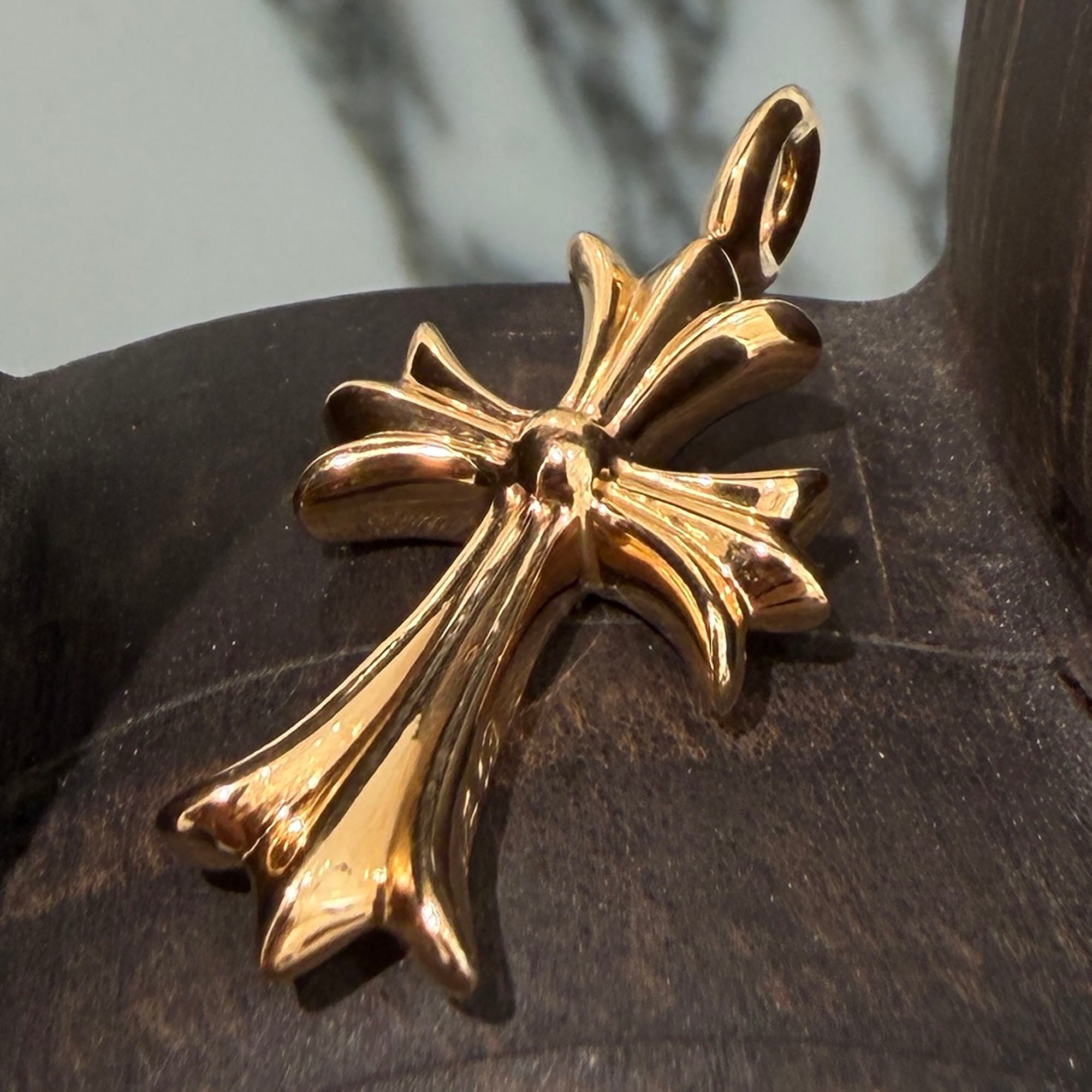 CHROME HEARTS 22K Tiny Fat Cross Pave Diamond Pendant Top クロムハーツ 22K タイニーファット クロス パヴェダイヤモンド ペンダントトップ