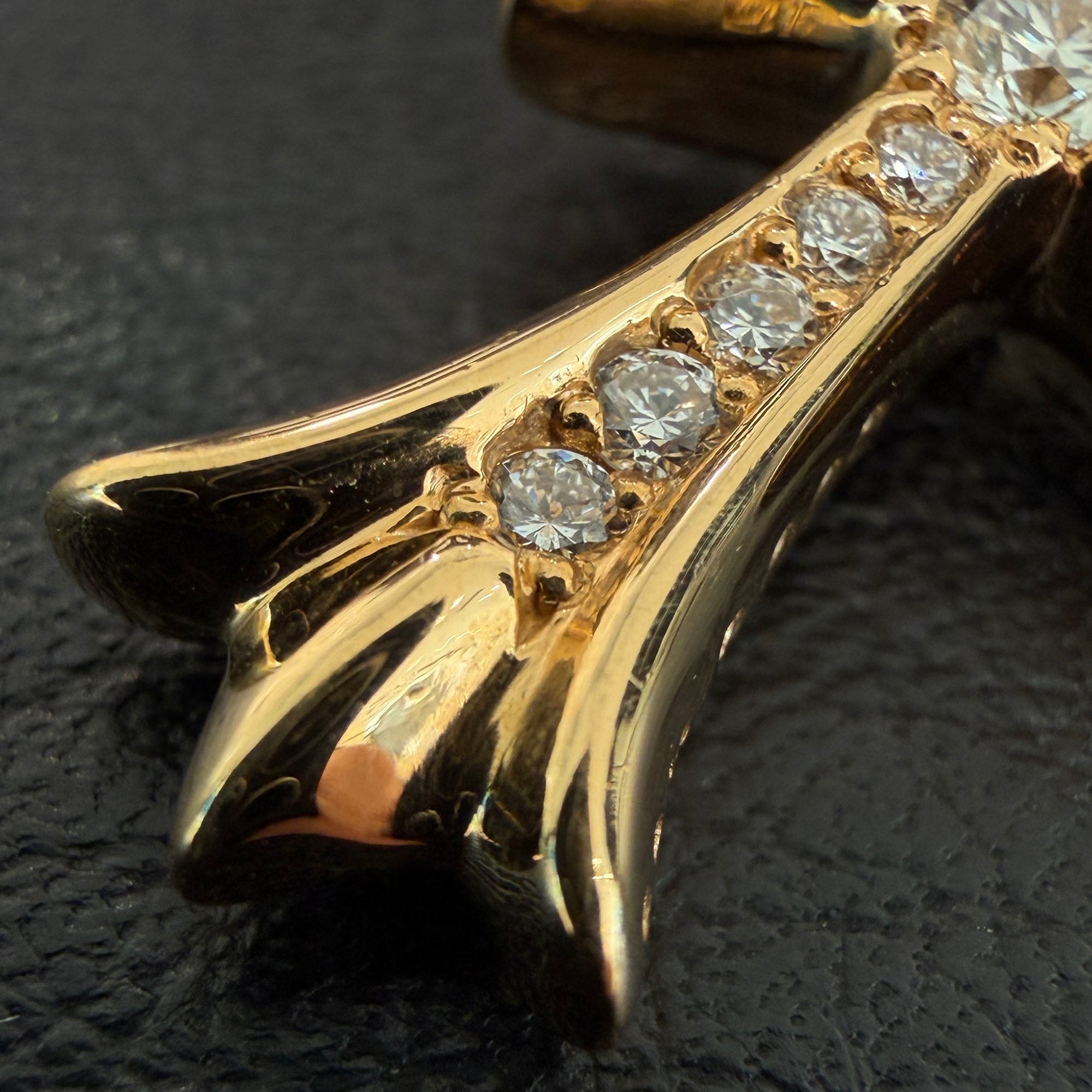 CHROME HEARTS 22K Tiny Fat Cross Pave Diamond Pendant Top クロム