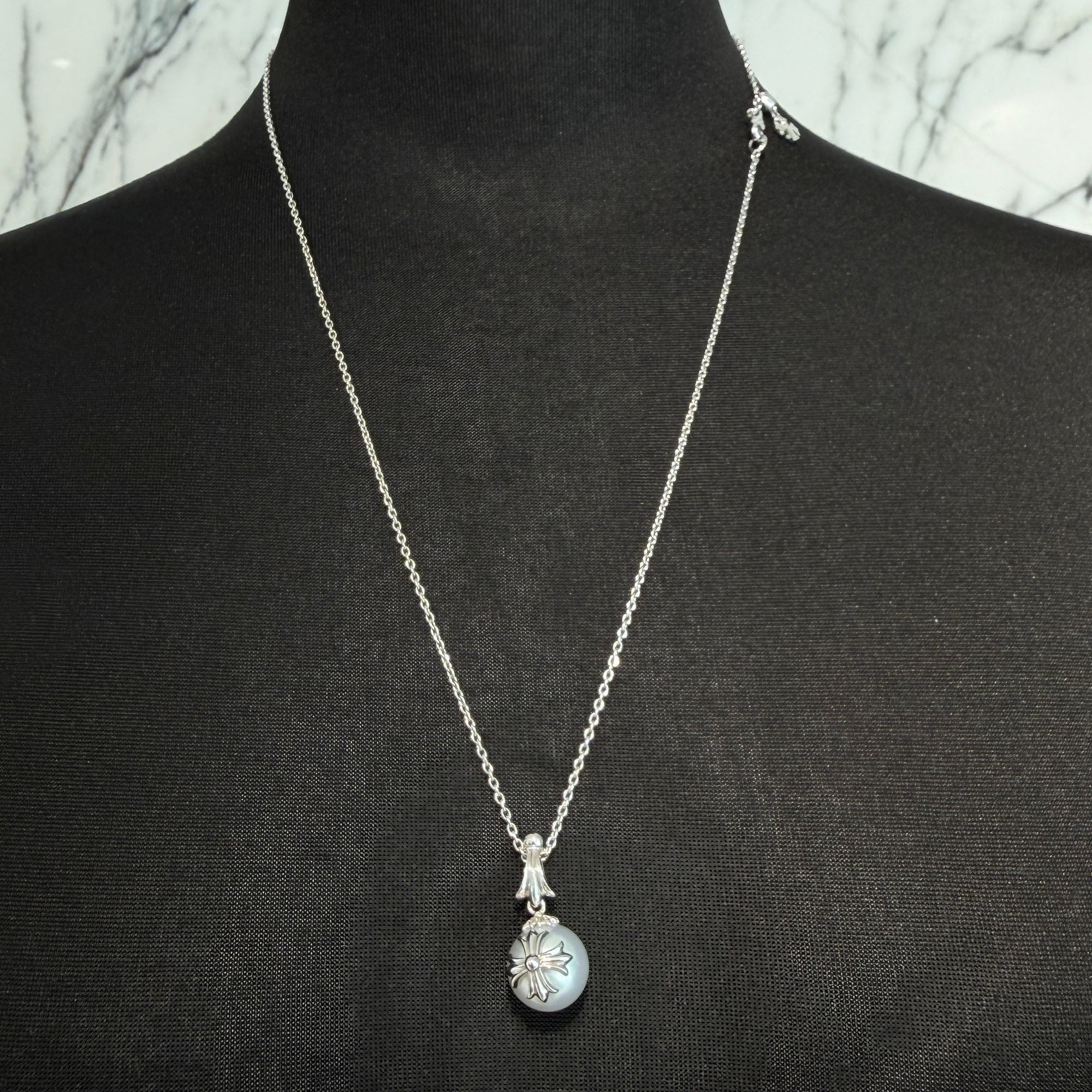CHROME HEARTS × MIKIMOTO K18 WG CH Plus White Pearl Neckless クロムハーツ×ミキモト K18 WG CHプラス ホワイトパール ネックレス