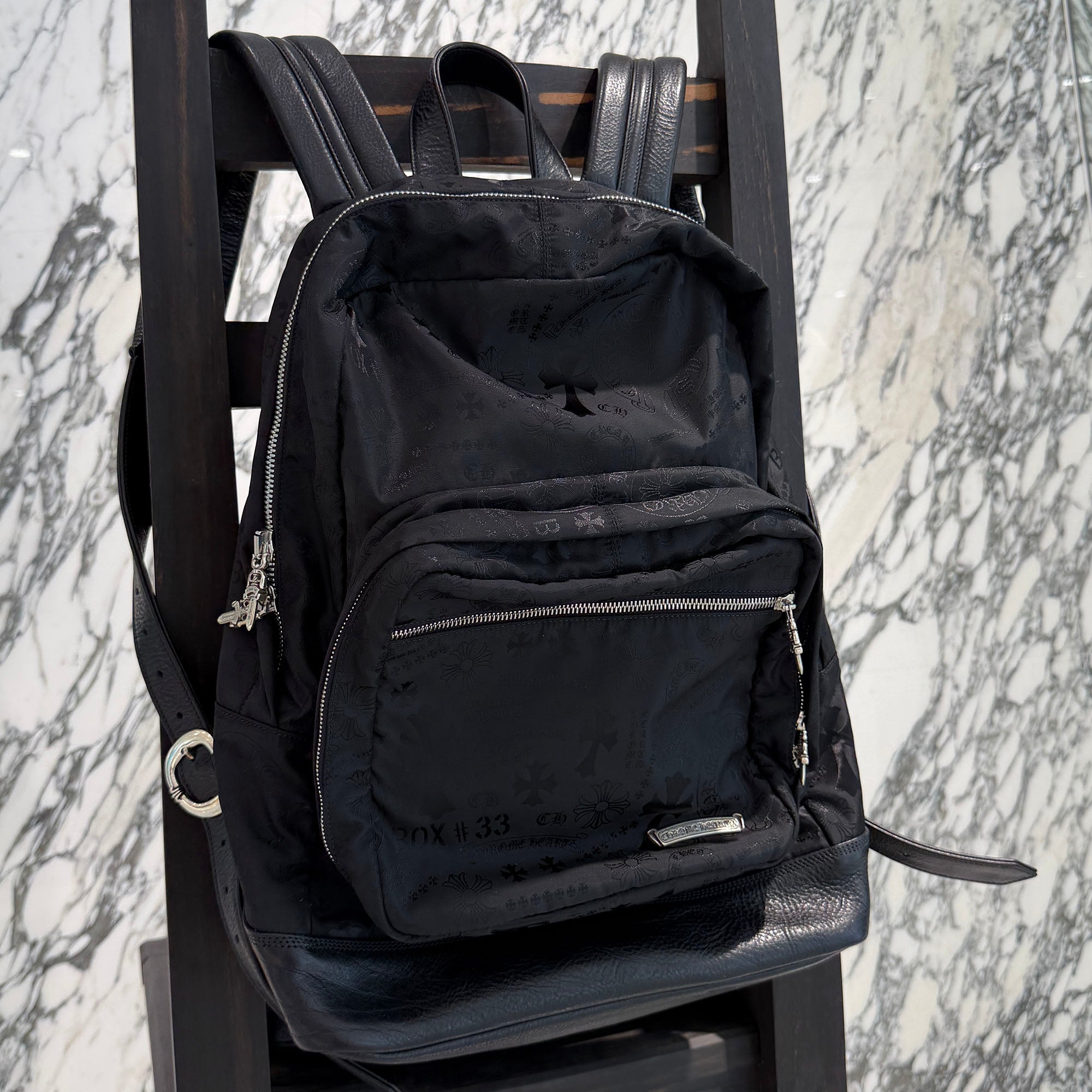 CHROME HEARTS 7th Grade Nylon Multi Logo Stencil Backpack クロムハーツ セブンスグレード ナイロン マルチ ロゴ ステンシル バックパック