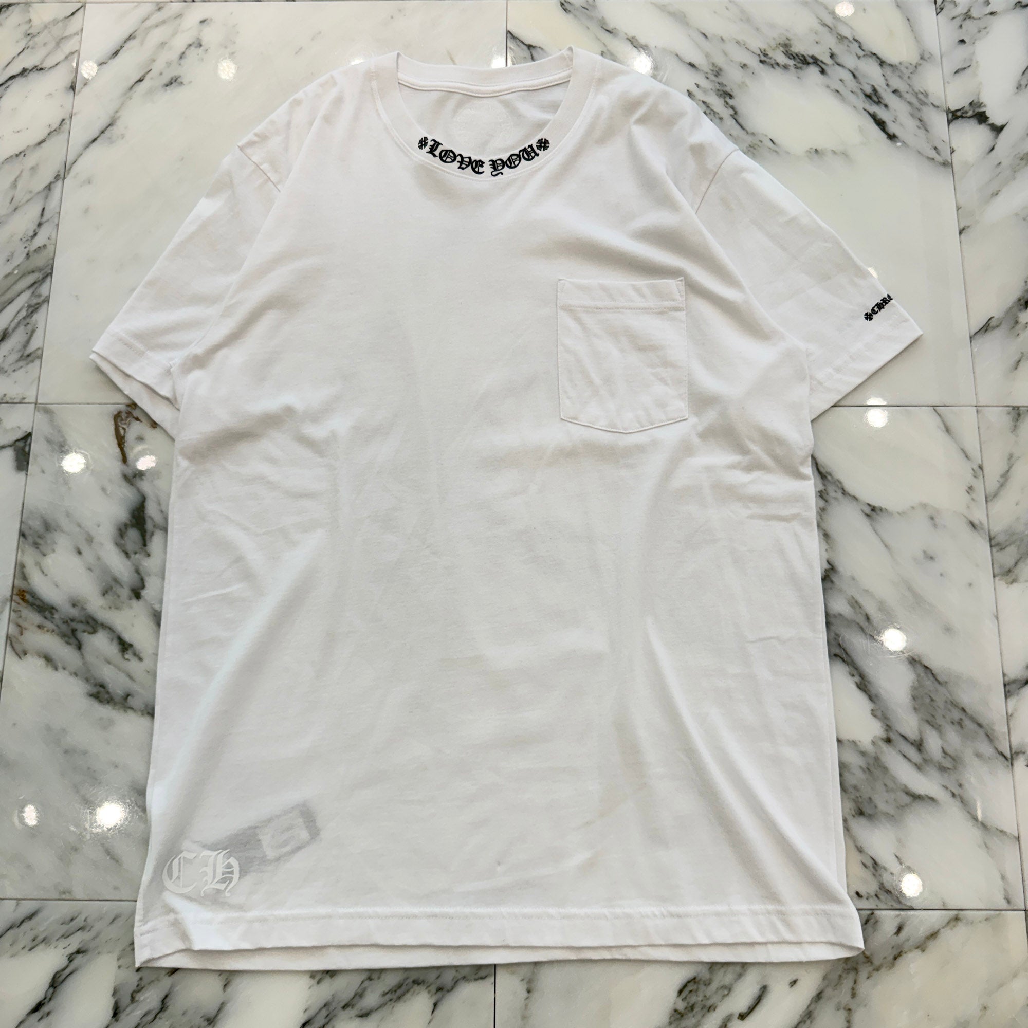 CHROME HEARTS "LOVE YOU" Neck Logo Tee Size L クロムハーツ ラブユー ネックロゴ Tシャツ サイズL