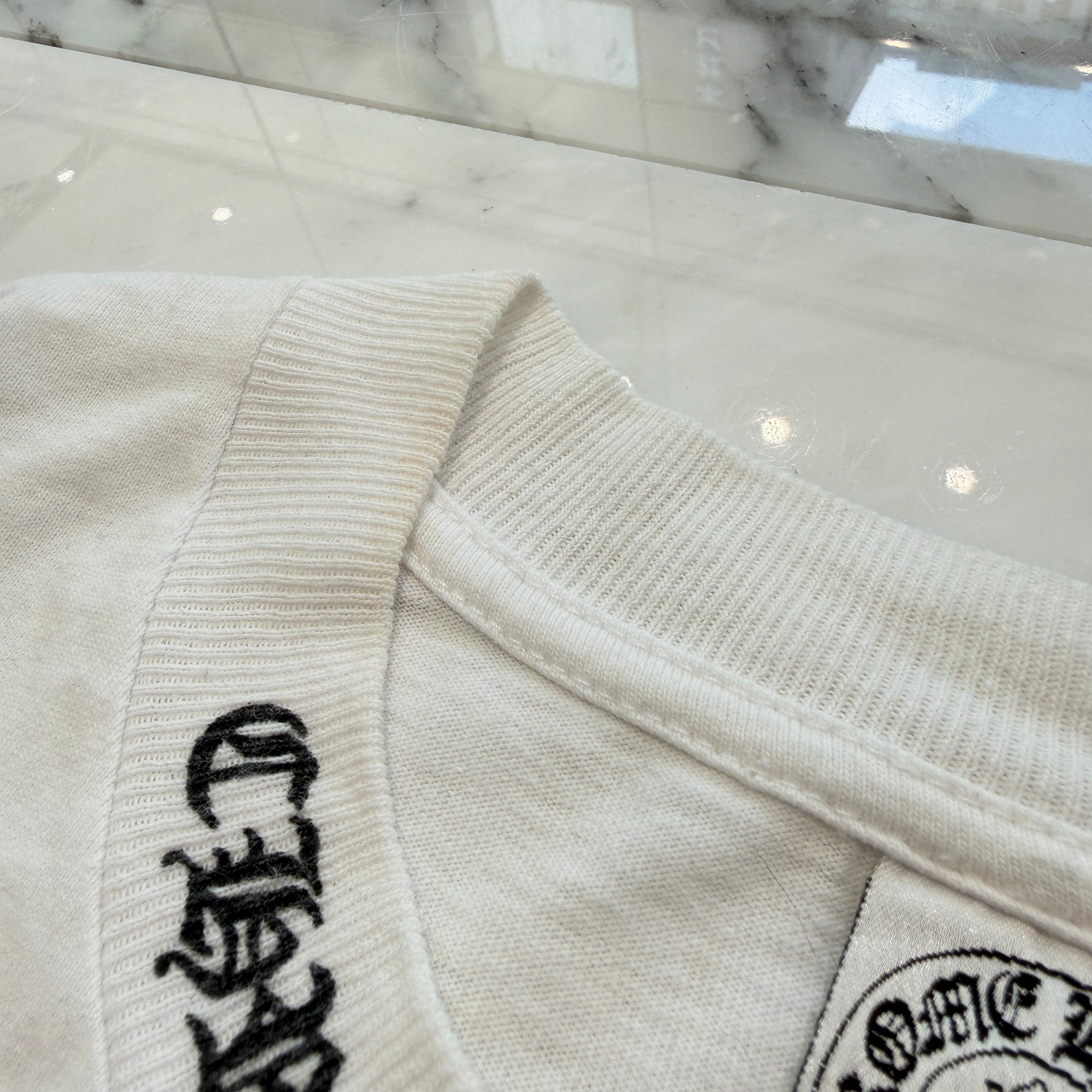 CHROME HEARTS Back Floral Cross Neck Logo Tee Size L クロムハーツ バックフローラルクロス ネックロゴTシャツ サイズL