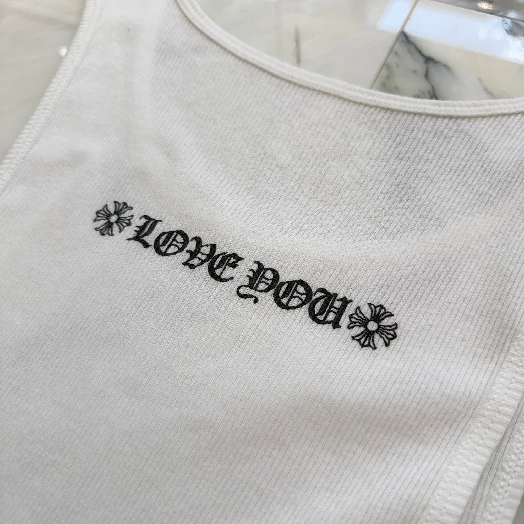 CHROME HEARTS Love You Rib Tank Top Size L クロムハーツ ラブユー リブ タンクトップ サイズL