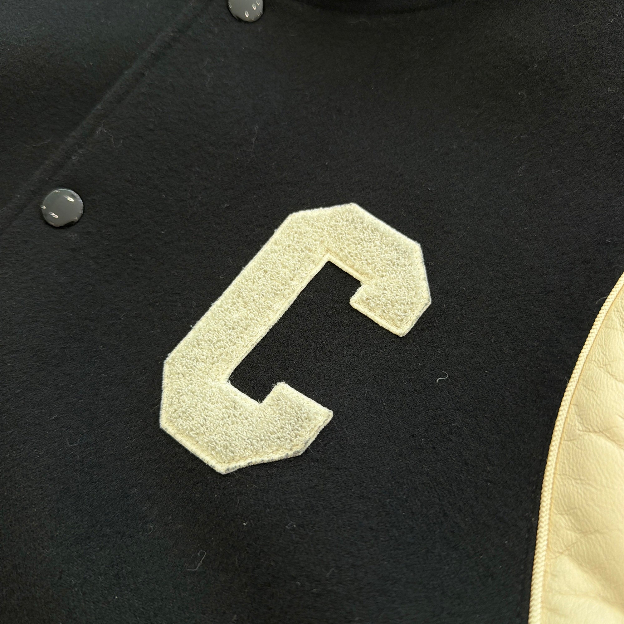 CELINE 2024SS Hooded Teddy Versity Bomber Jacket 2V98M110R.38NO Size 48 セリーヌ フーデット テディ バーシティ ボンバージャケット サイズ48
