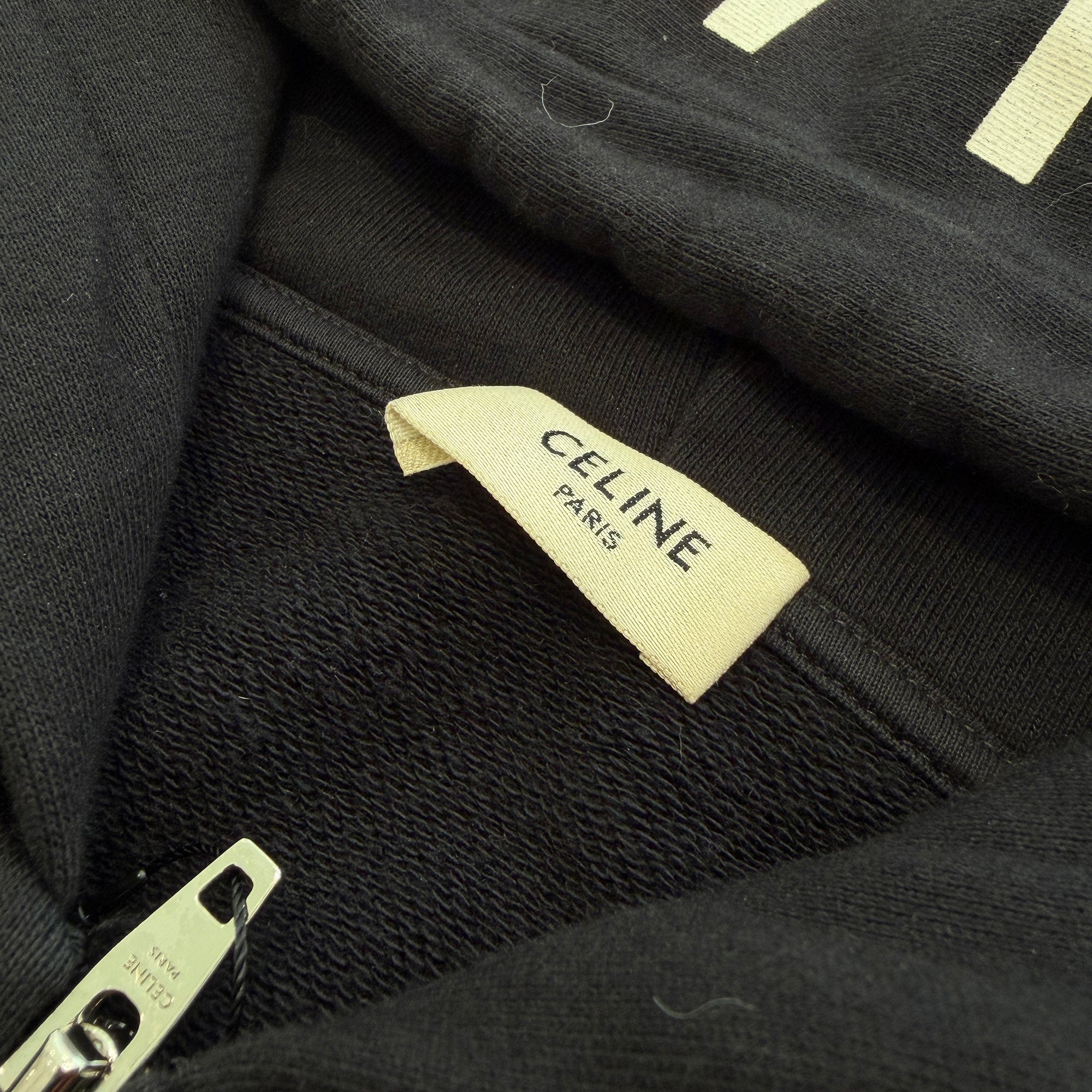 CELINE 2021SS Hood Logo Print Zip Up Hoodie 2Y497052H Size M セリーヌ フードロゴプリント ジップアップフーディ サイズM