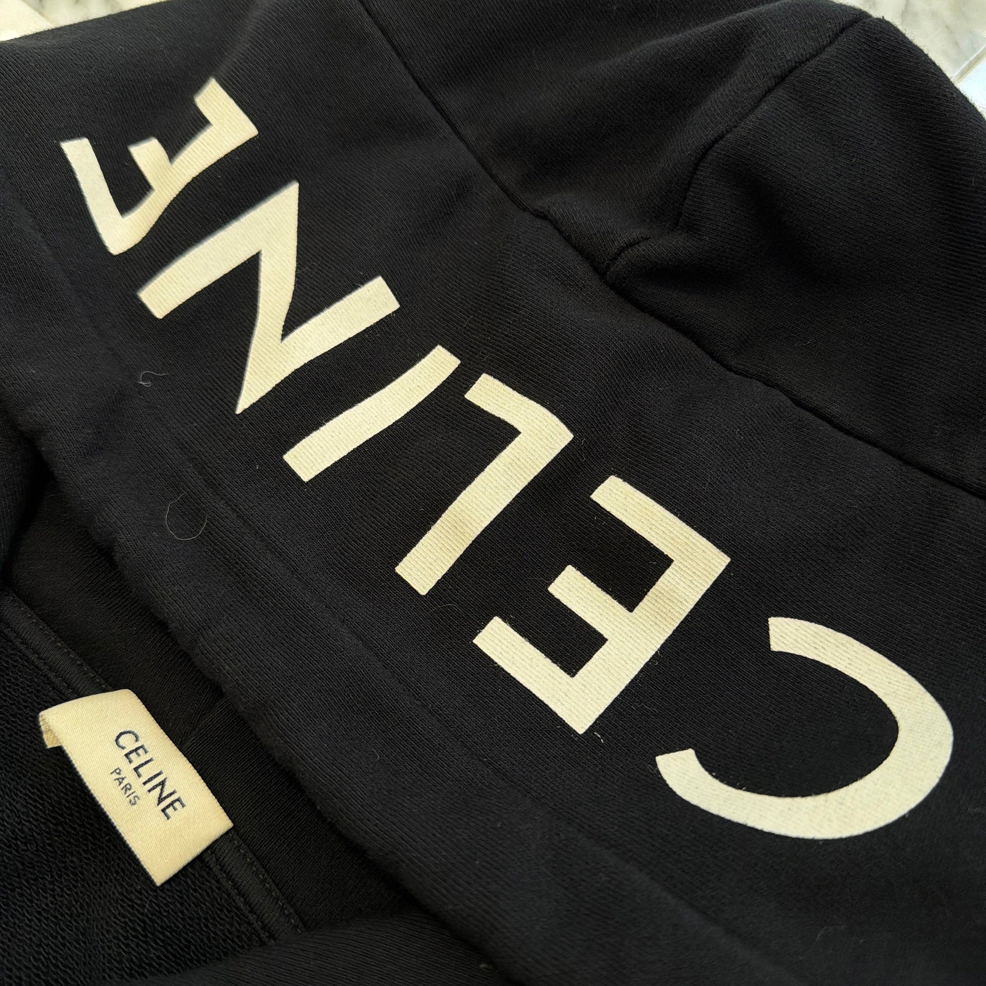 CELINE 2021SS Hood Logo Print Zip Up Hoodie 2Y497052H Size M セリーヌ フードロゴプリント ジップアップフーディ サイズM
