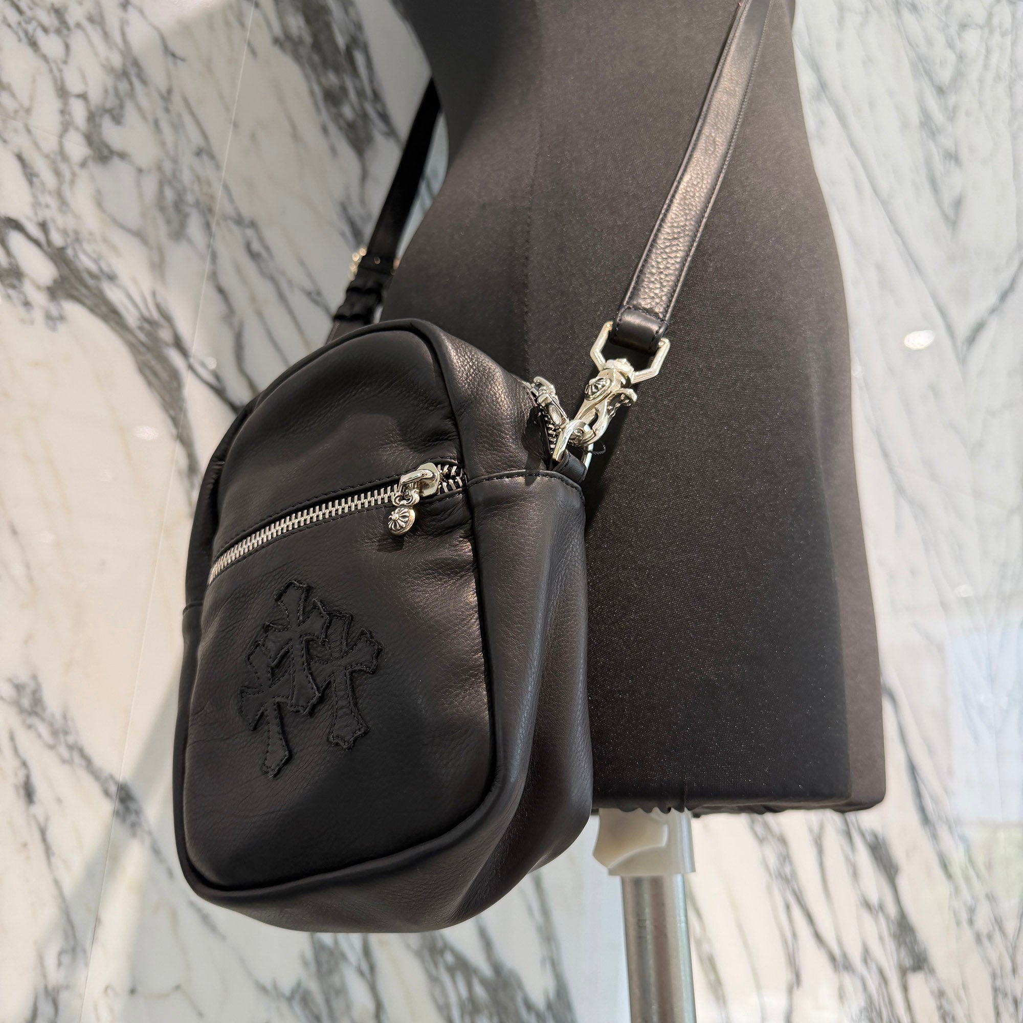 CHROME HEARTS TAKAMINI 3 Cemetery Cross Patch Shoulder Bag クロムハーツ タカミニ 3セメタリークロスパッチ ショルダーバッグ