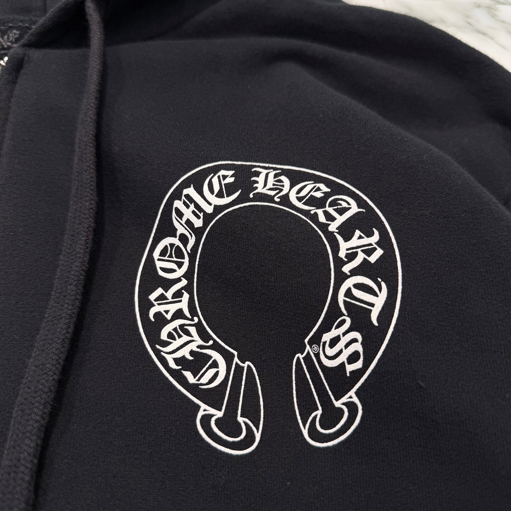 CHROME HEARTS Floral Cross Horseshoe Zip Up Hoodie Size S クロムハーツ フローラルクロス ホースシュー ジップアップフーディ サイズS