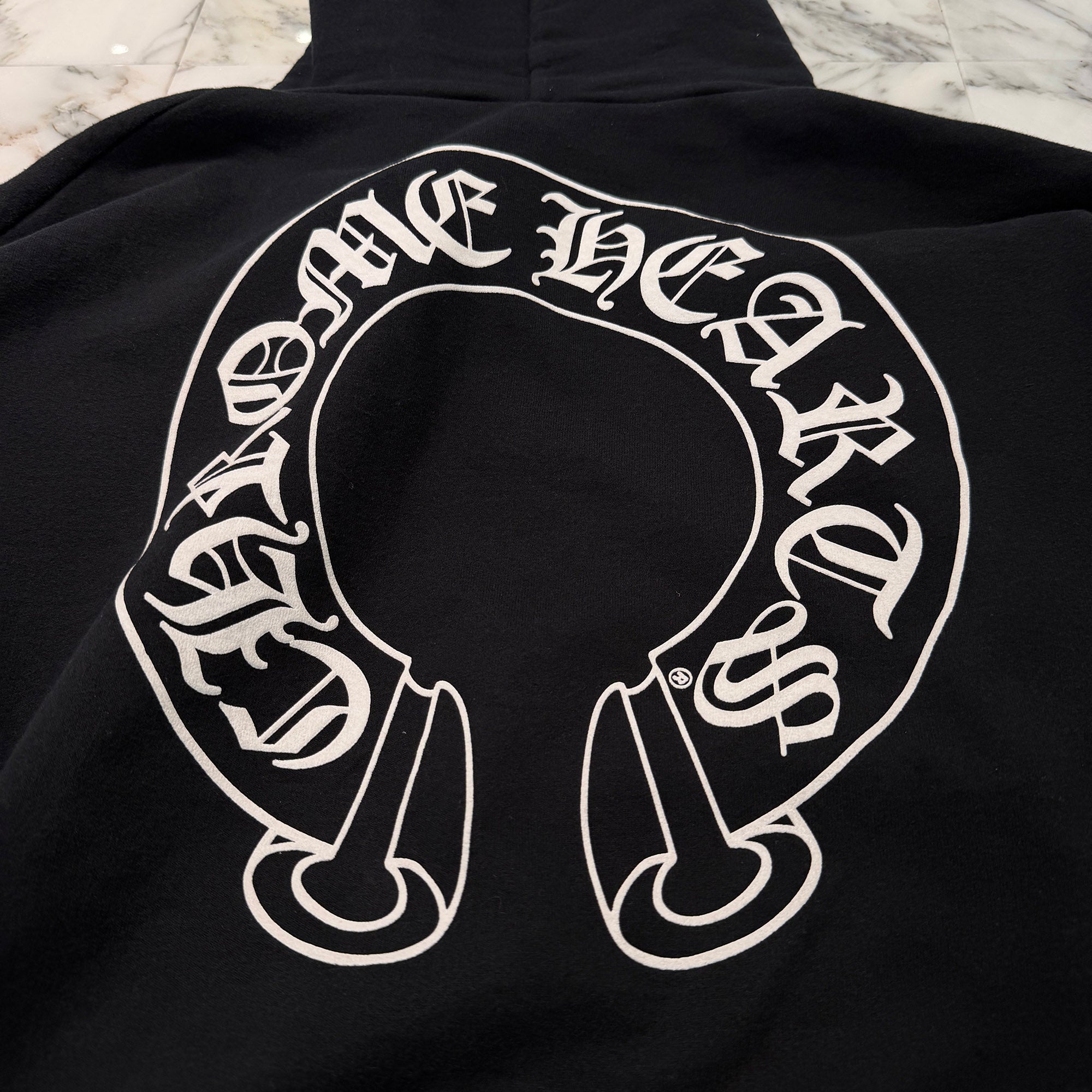 CHROME HEARTS Floral Cross Horseshoe Zip Up Hoodie Size S クロムハーツ フローラルクロス ホースシュー ジップアップフーディ サイズS