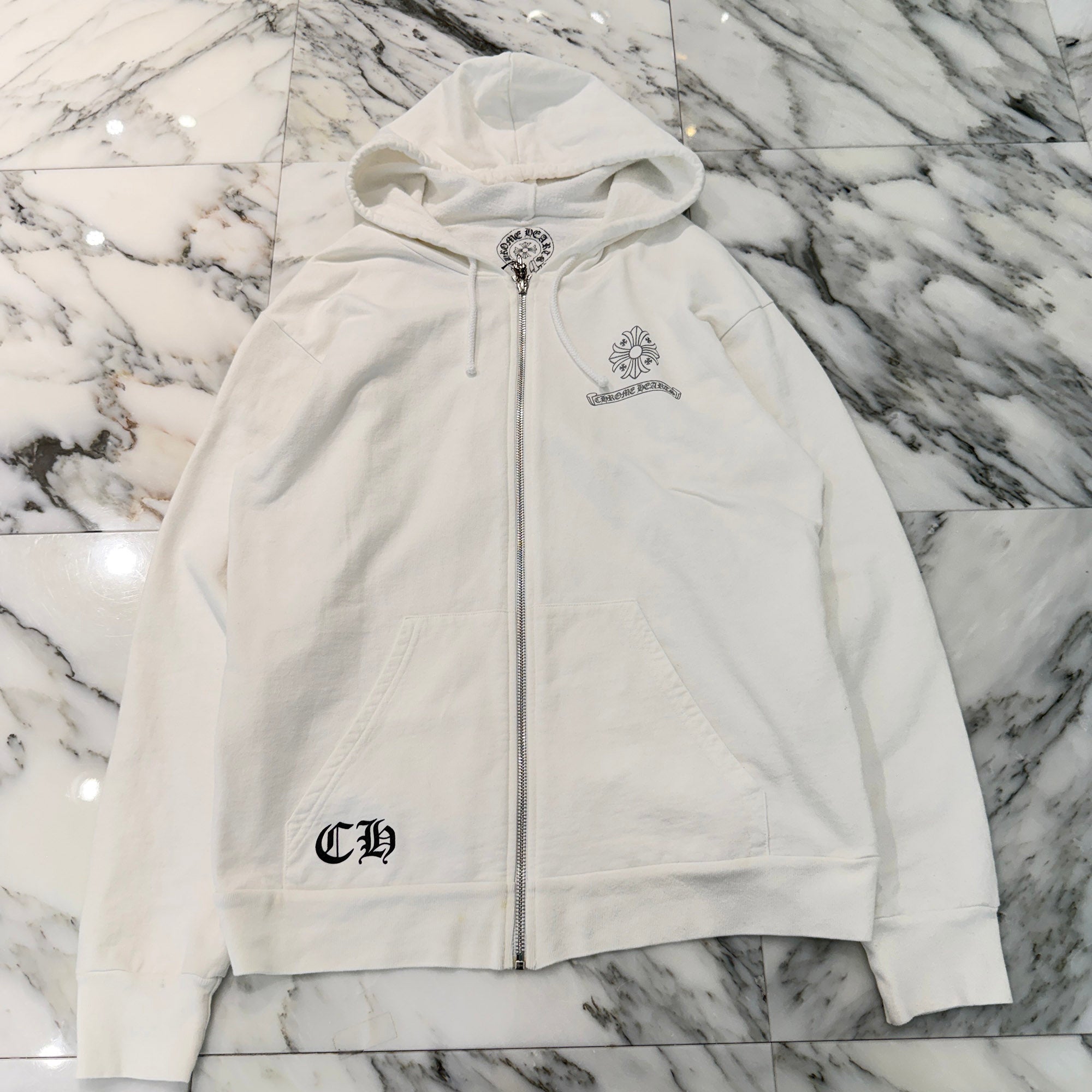 CHROME HEARTS CH Plus Block Cross Zip Up Hoodie Size L クロムハーツ CHプラス ブロッククロス ジップアップフーディー サイズL