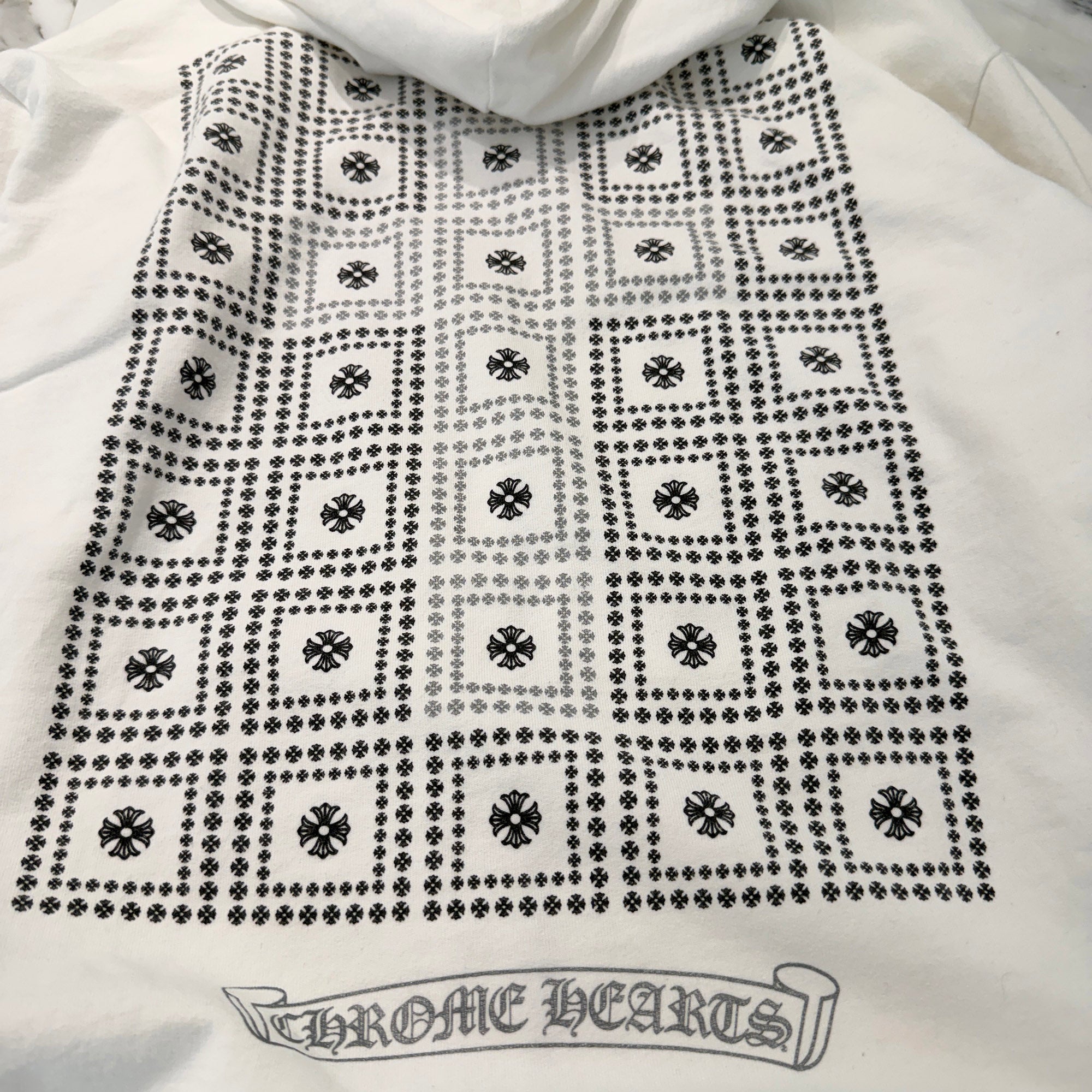CHROME HEARTS CH Plus Block Cross Zip Up Hoodie Size L クロムハーツ CHプラス ブロッククロス ジップアップフーディー サイズL