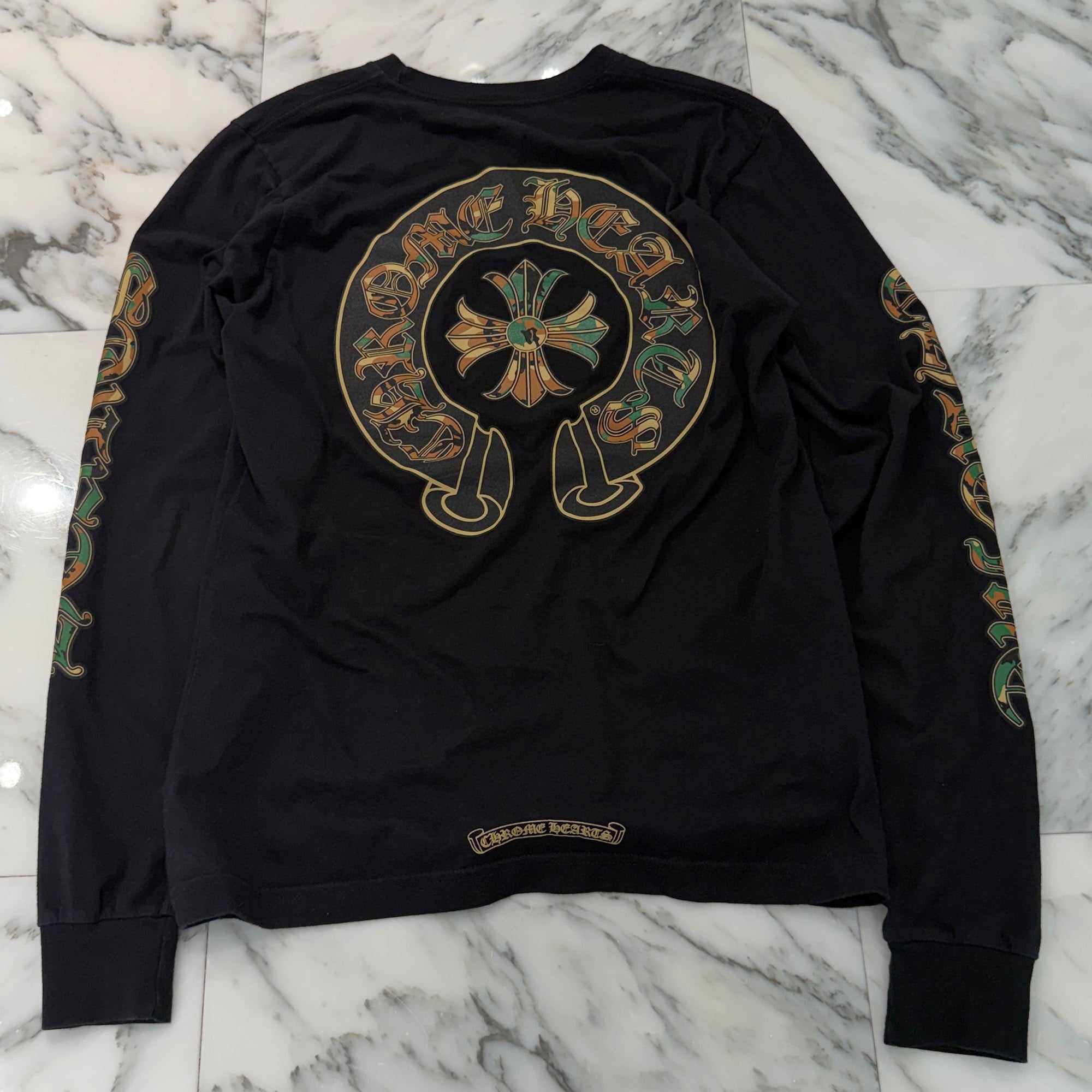 CHROME HEARTS Camo Horseshoe Long Sleeve Tee Size M クロムハーツ カモ ホースシュー ロングスリーブ ティーシャツ サイズM