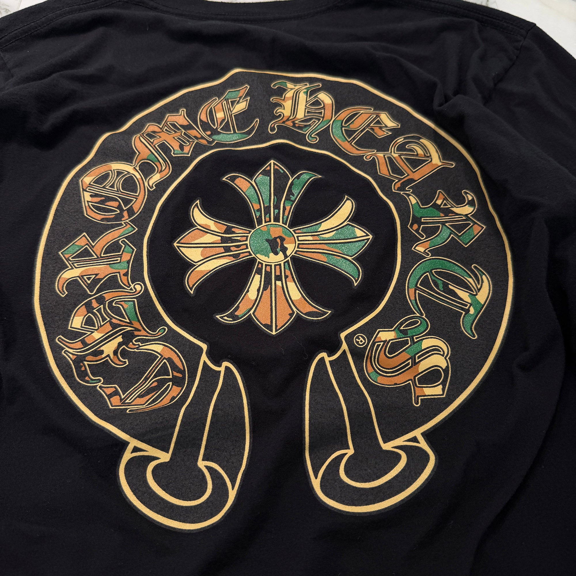 CHROME HEARTS Camo Horseshoe Long Sleeve Tee Size M クロムハーツ カモ ホースシュー ロングスリーブ ティーシャツ サイズM