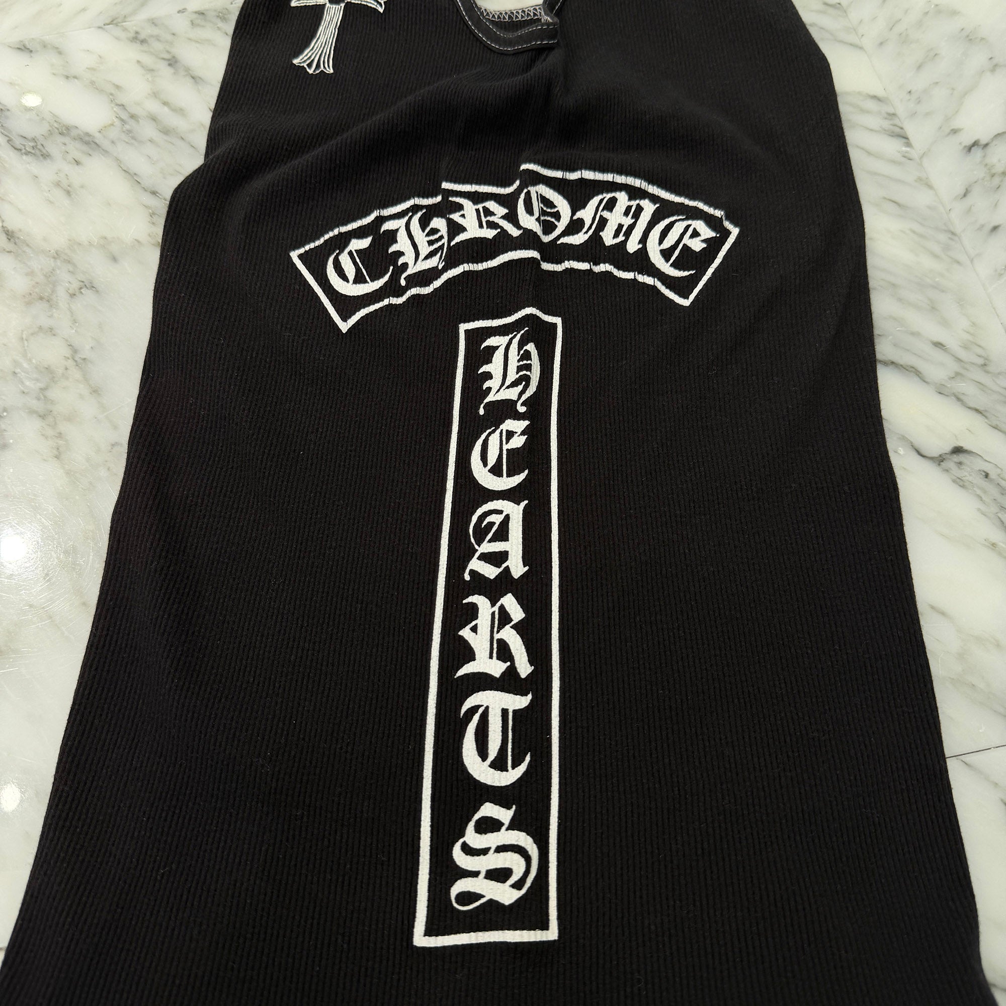 CHROME HEARTS Vertical Side Logo Cross Print Tank Top クロムハーツ ヴァーティカル サイドロゴ クロスプリント タンクトップ