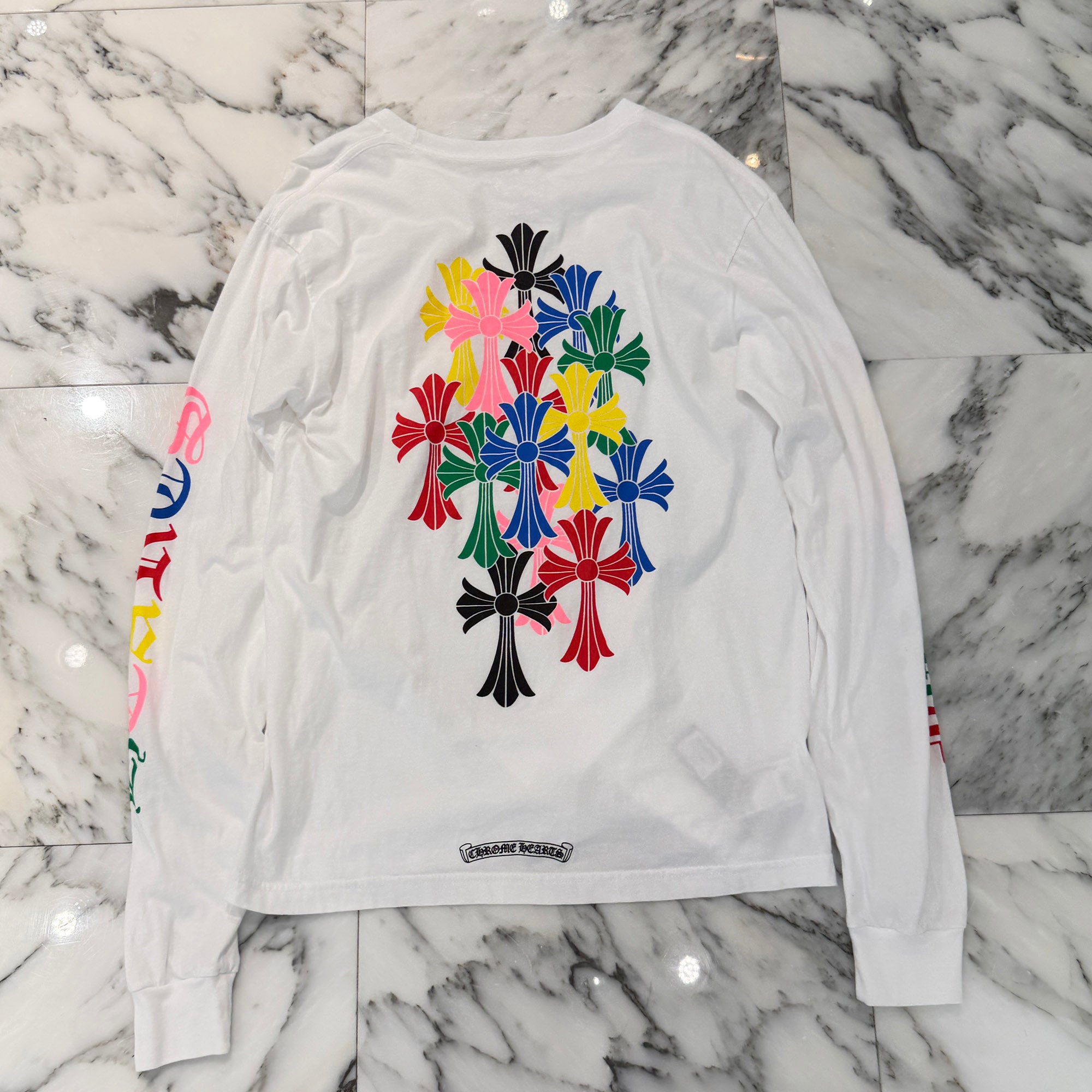 CHROME HEARTS Multicolor Cemetery Cross Long Sleeve Tee Size L クロムハーツ マルチカラー セメタリークロス ロングスリーブTシャツ サイズL