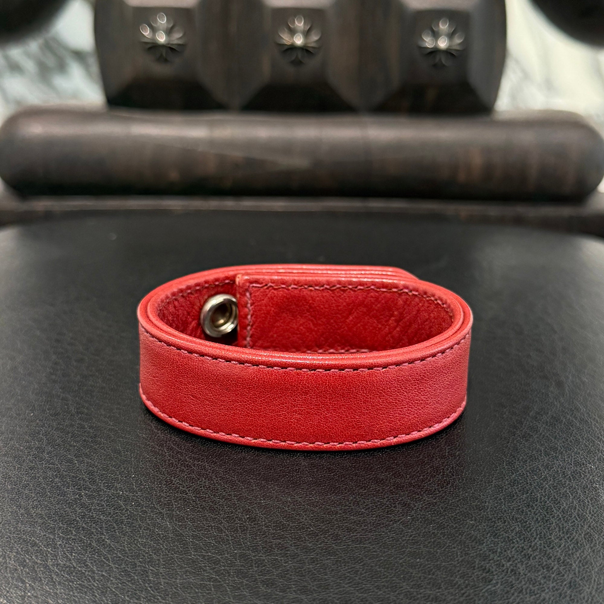 CHROME HEARTS 3BTN 2SNP LEATHER BRACELET クロムハーツ クロスボール 3ボタン 2スナップ レザーブレスレット