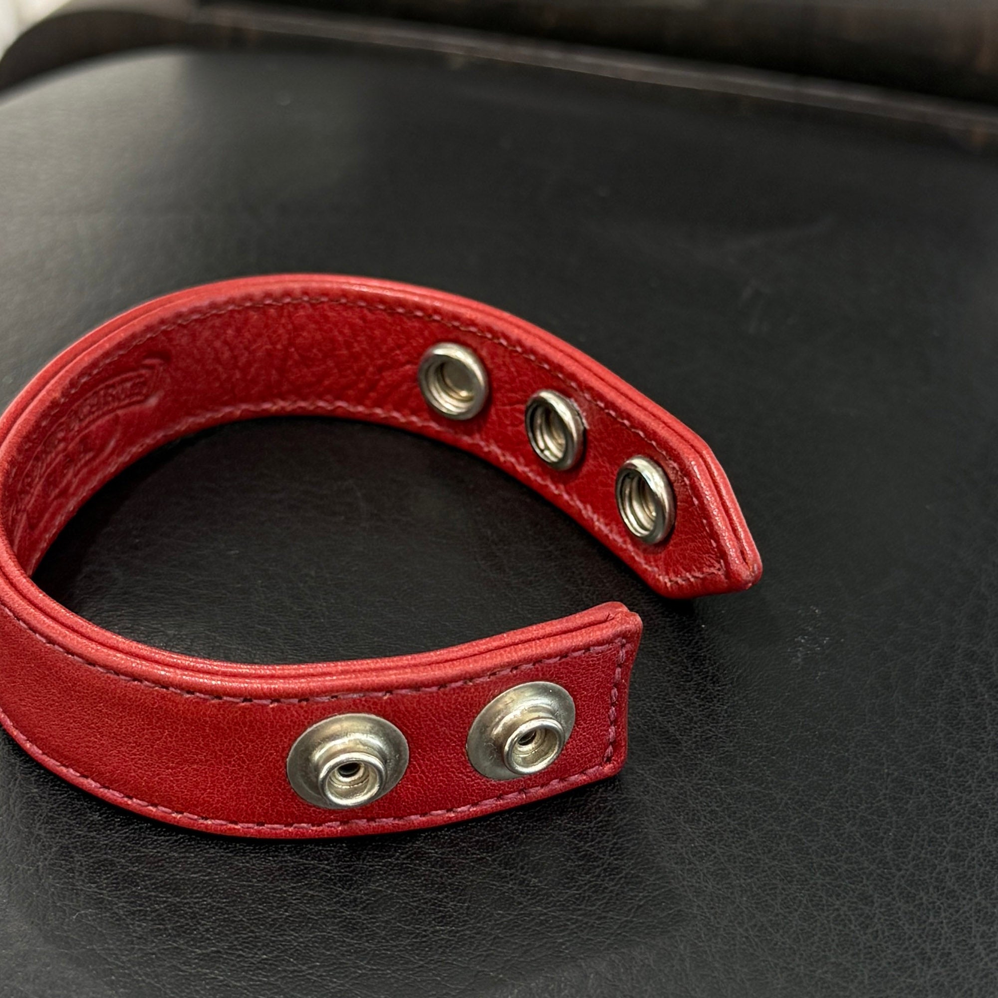 CHROME HEARTS 3BTN 2SNP LEATHER BRACELET クロムハーツ クロスボール 3ボタン 2スナップ レザーブレスレット
