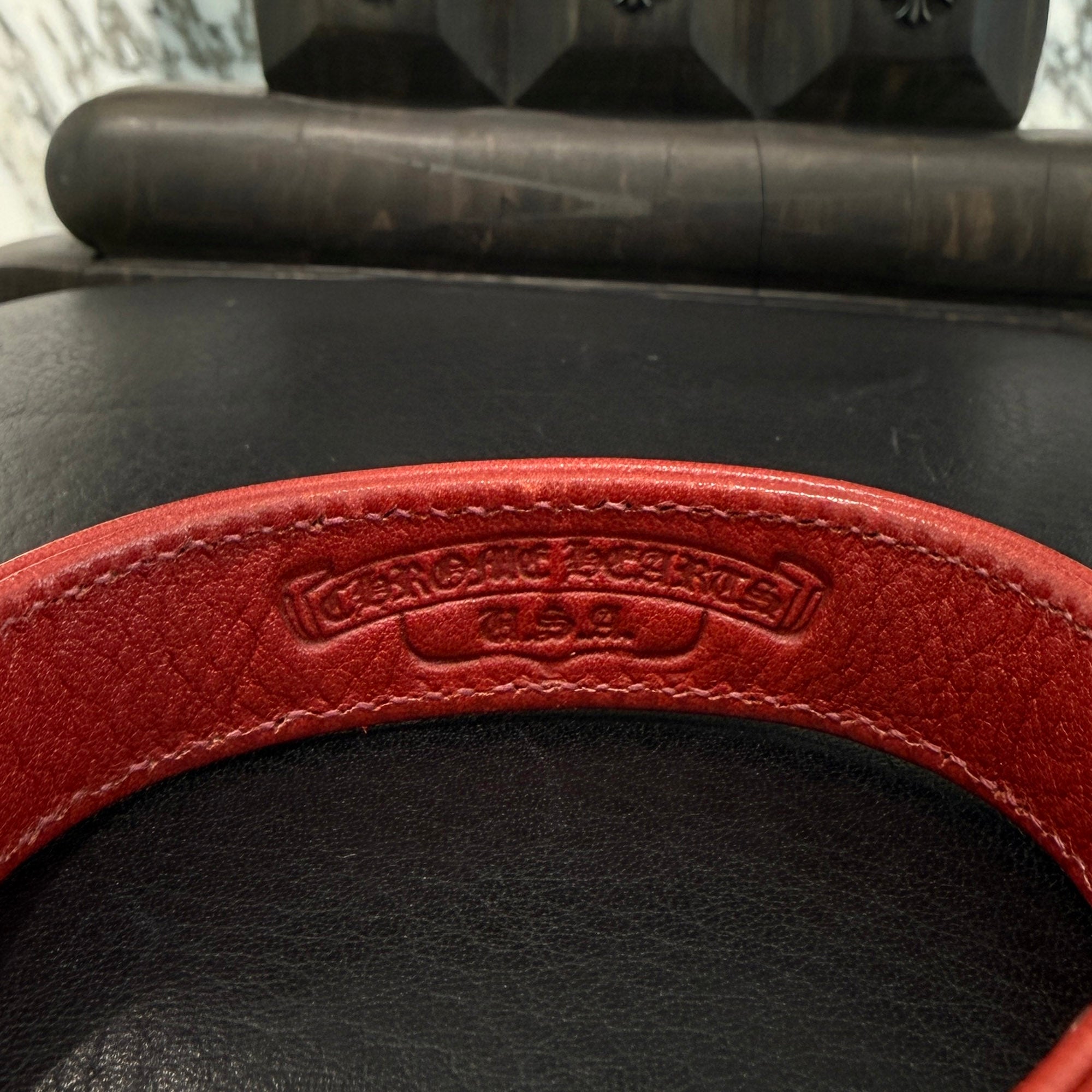 CHROME HEARTS 3BTN 2SNP LEATHER BRACELET クロムハーツ クロスボール 3ボタン 2スナップ レザーブレスレット