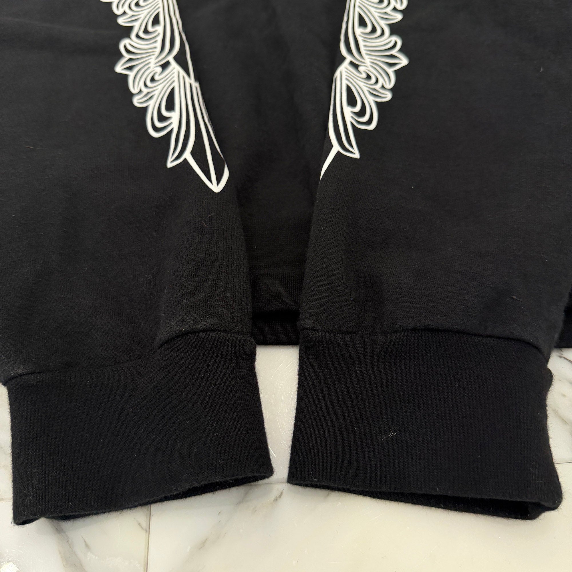 CHROME HEARTS Floral Cross Horseshoe Crewneck Sweat Shirts Size M クロムハーツ フローラルクロス ホースシュー クルーネック スウェットシャツ サイズM
